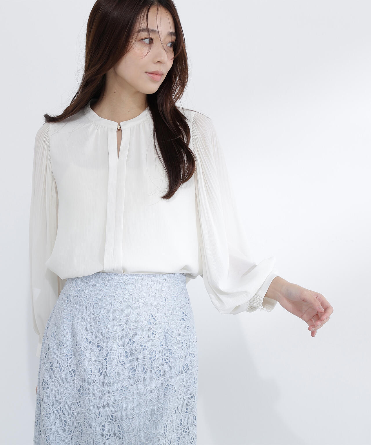 メタルポイント楊柳ブラウス