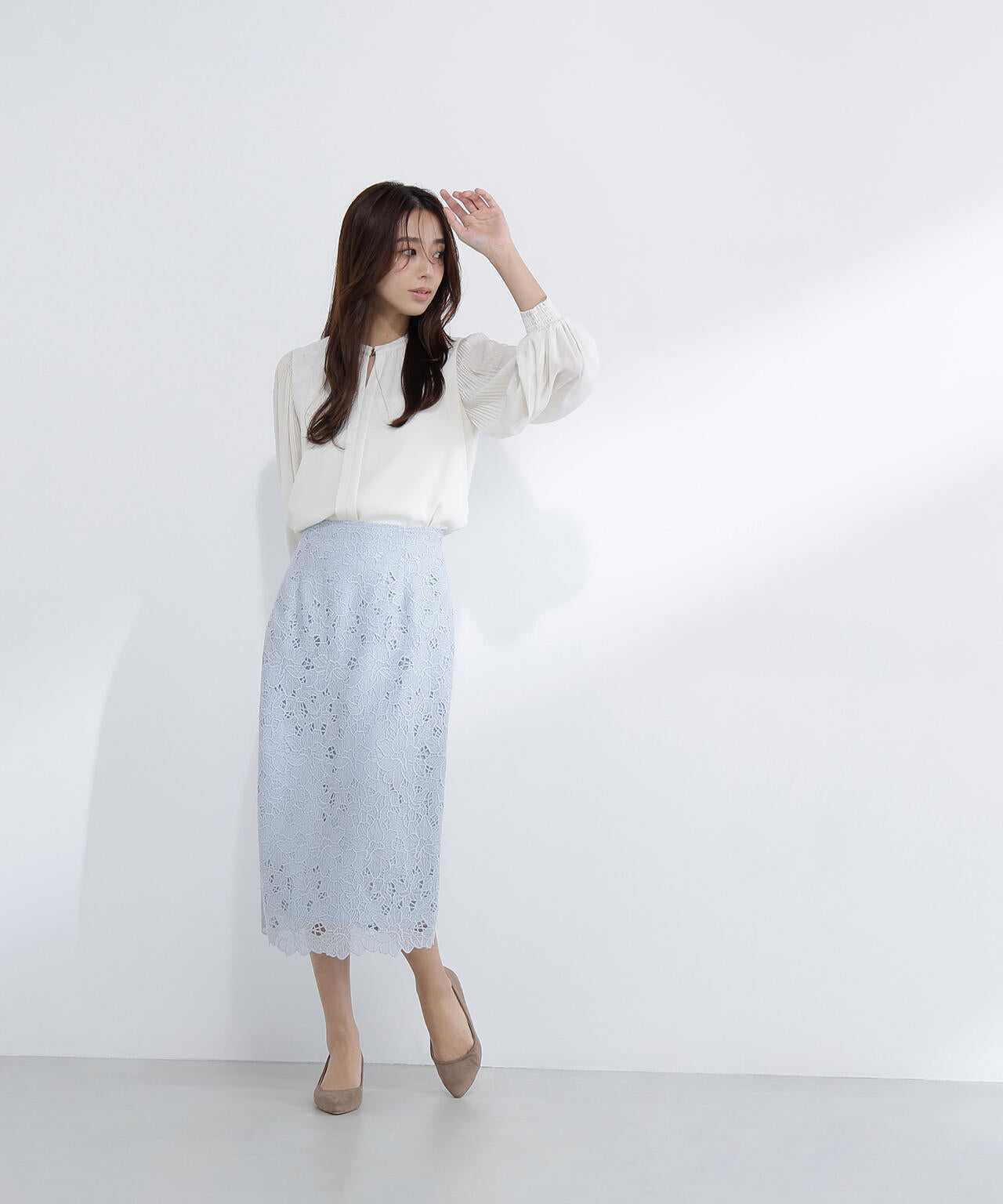 メタルポイント楊柳ブラウス