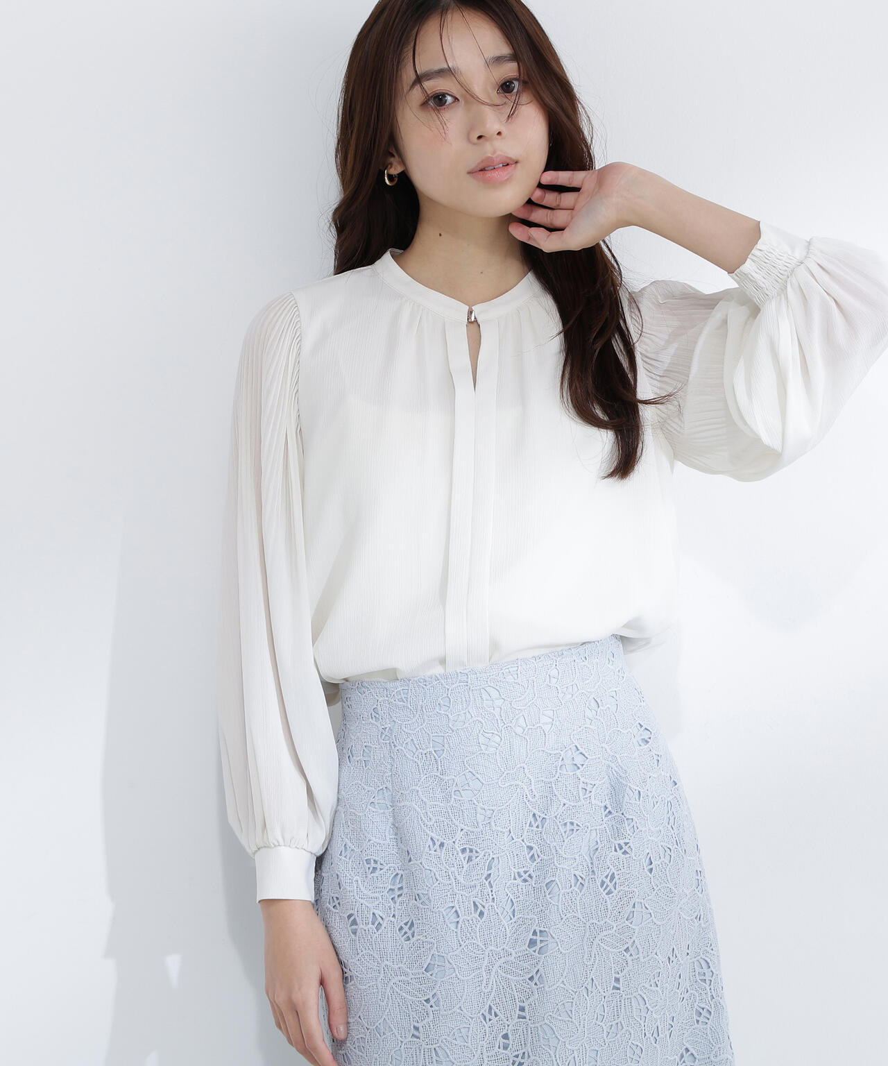 Ameri vintage 楊柳ブラウス シフォン楊柳ブラウス（シャツ/ブラウス）｜Aunt Marie's（アント