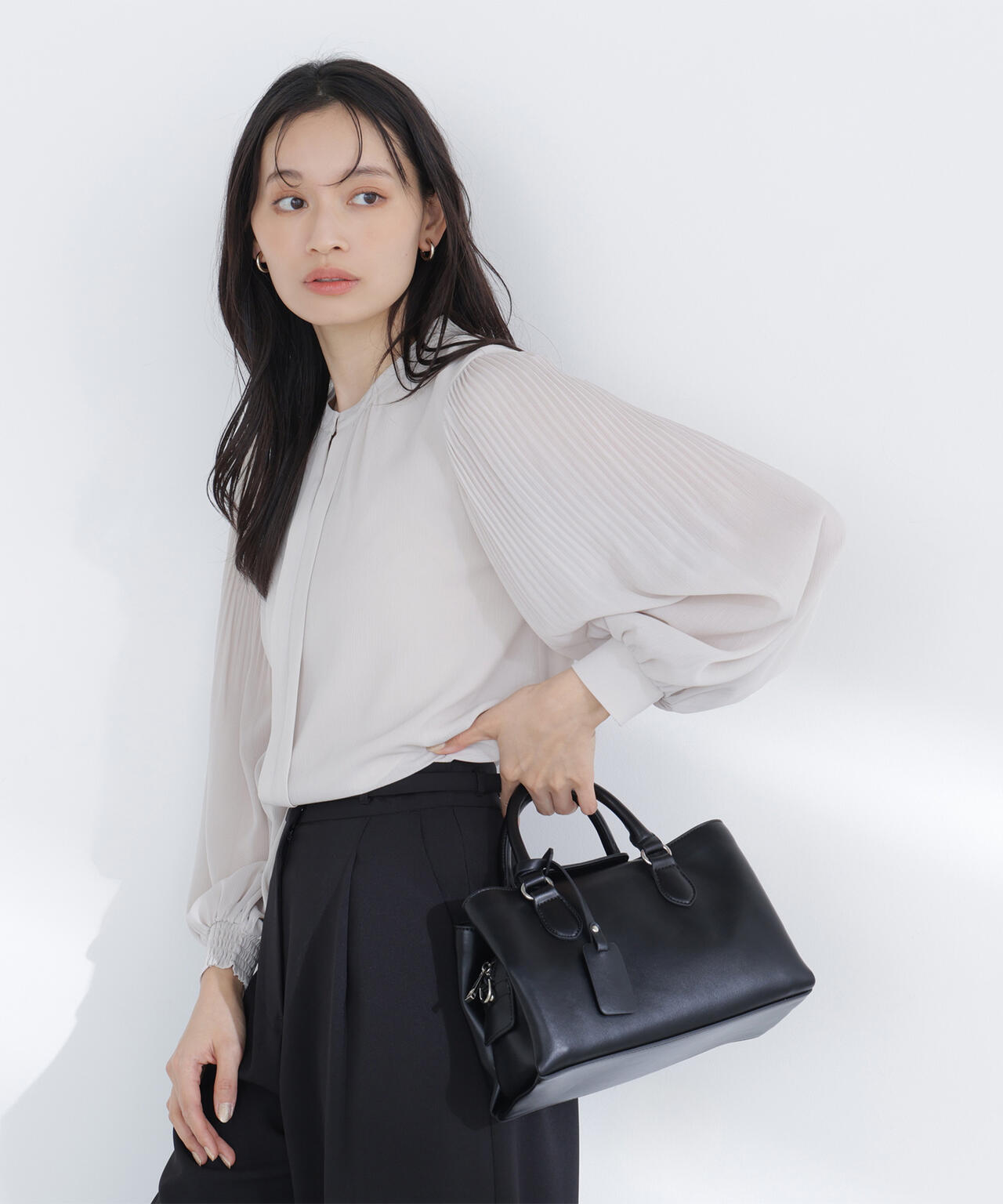 メタルポイント楊柳ブラウス