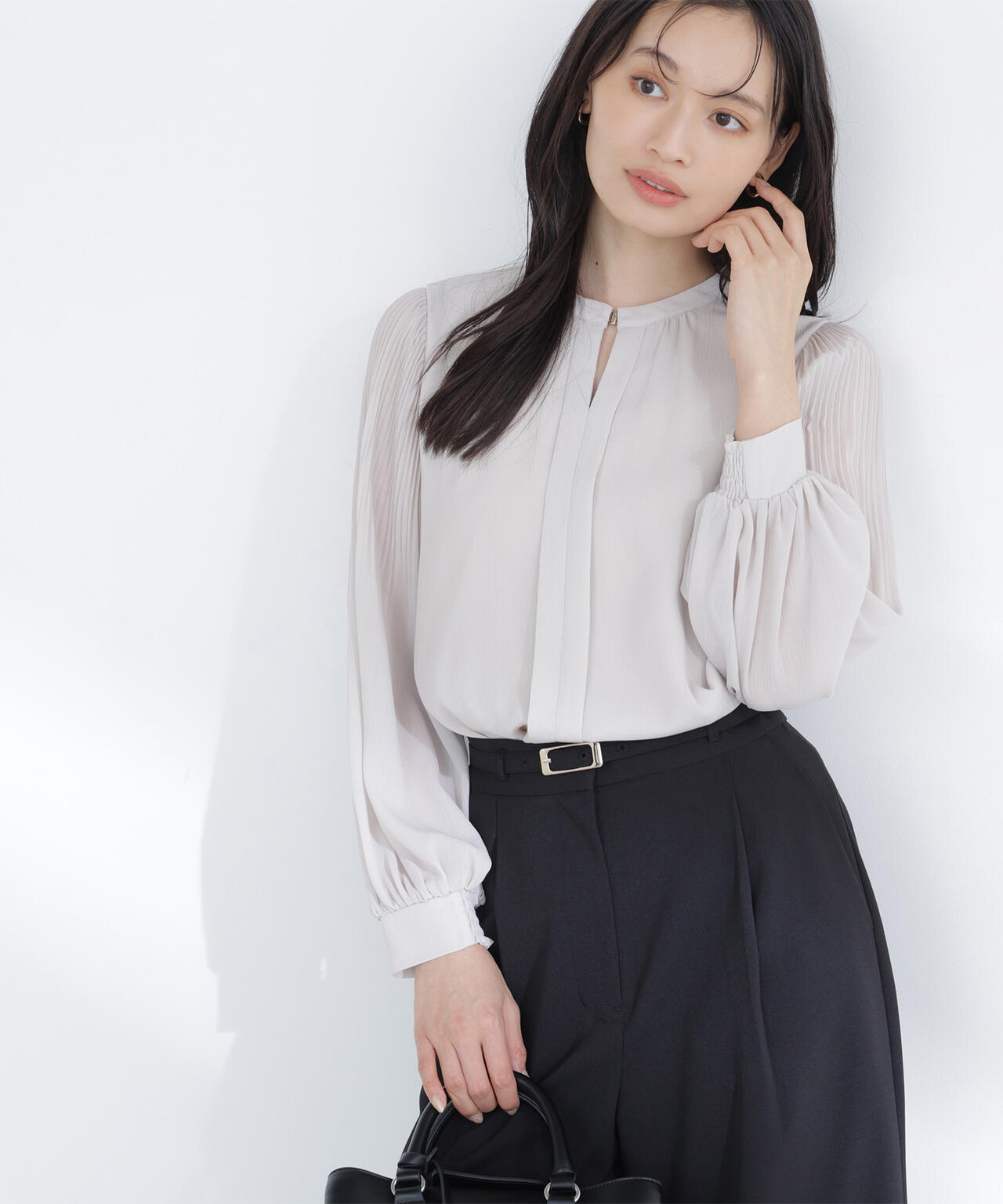 メタルポイント楊柳ブラウス