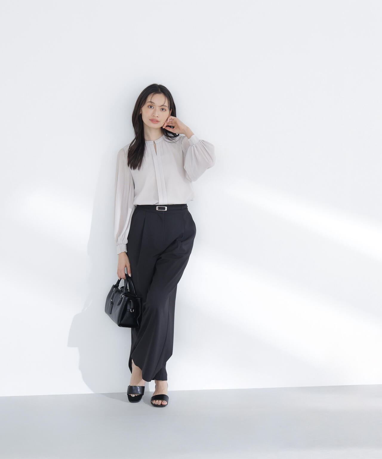 メタルポイント楊柳ブラウス