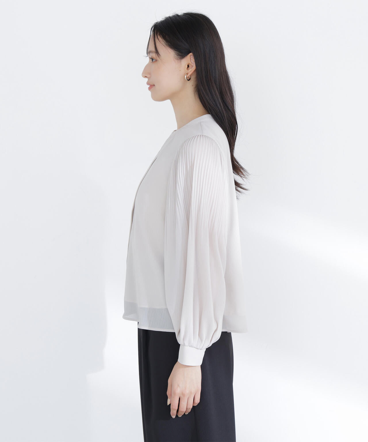 メタルポイント楊柳ブラウス