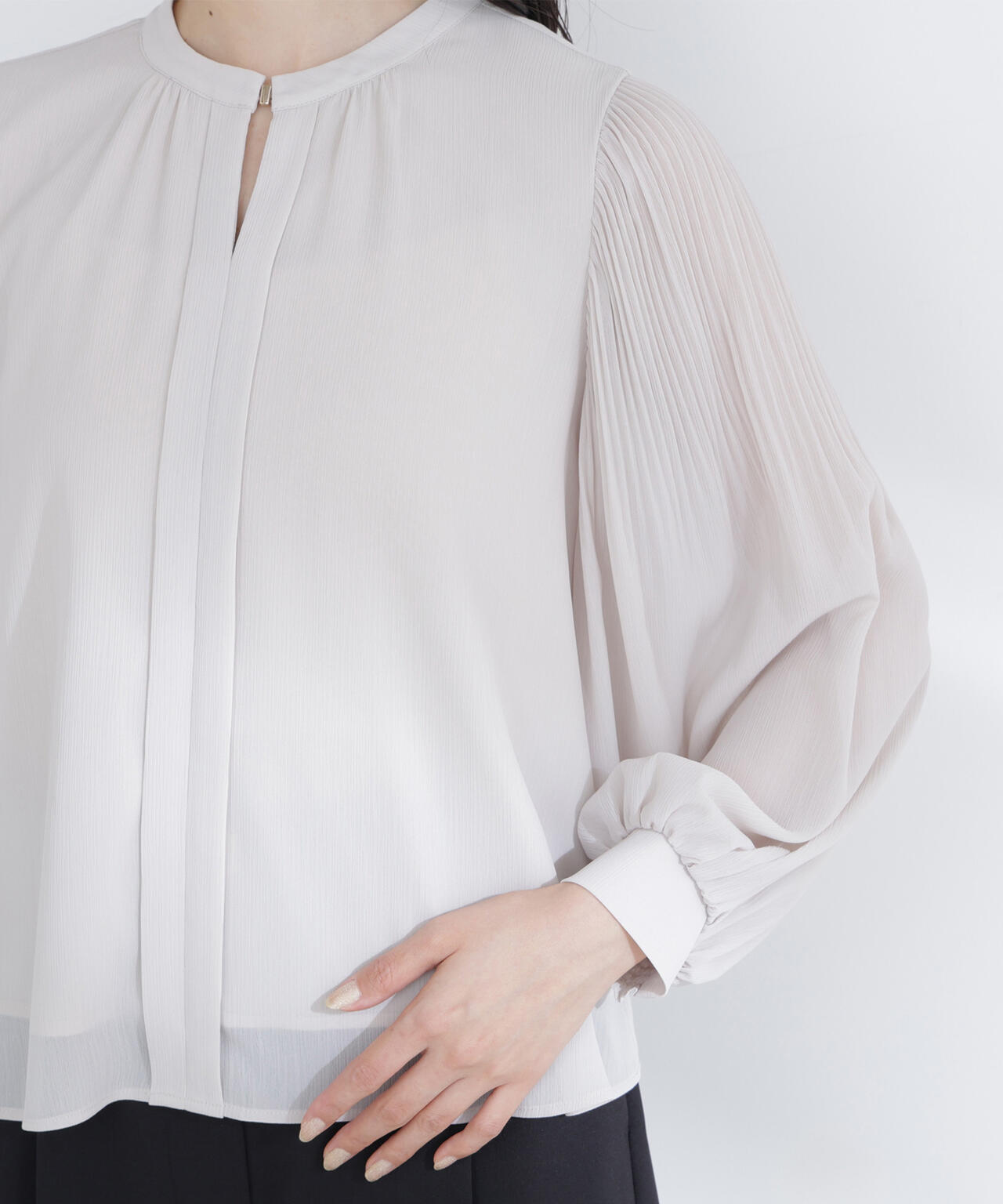 メタルポイント楊柳ブラウス