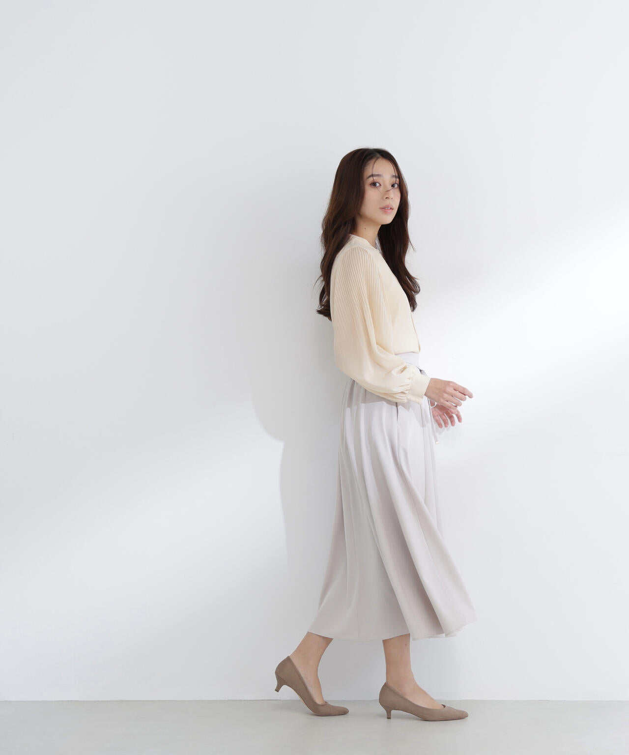 メタルポイント楊柳ブラウス