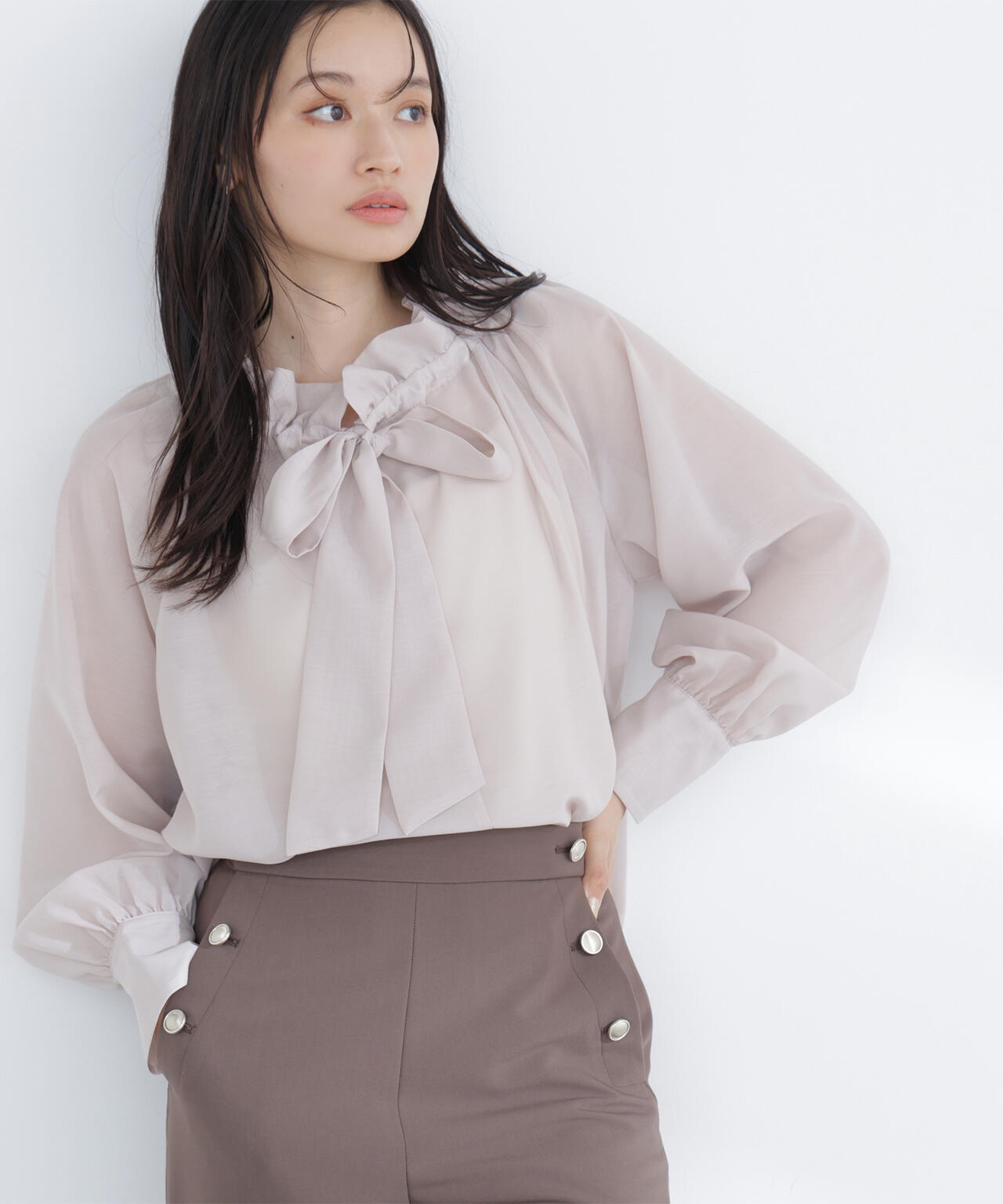 2wayシアーボウタイブラウス | NATURAL BEAUTY BASIC（ナチュラル