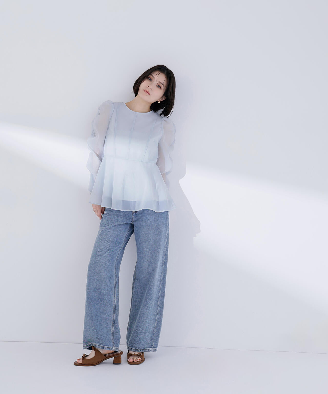 シアーペプラムブラウス | NATURAL BEAUTY BASIC（ナチュラル