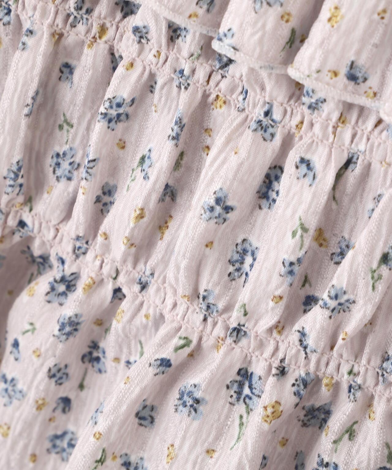 ミニフラワーシャーリングブラウス