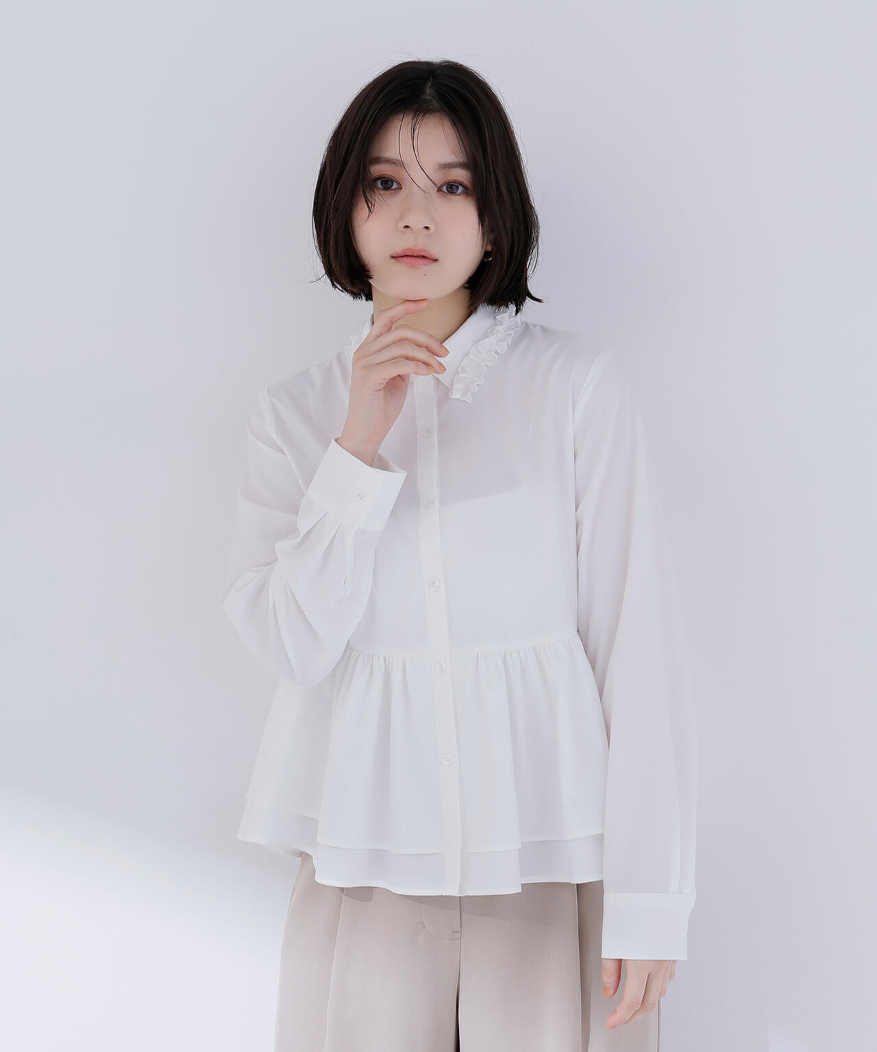 フリルカラーシャツ | NATURAL BEAUTY BASIC（ナチュラルビューティー