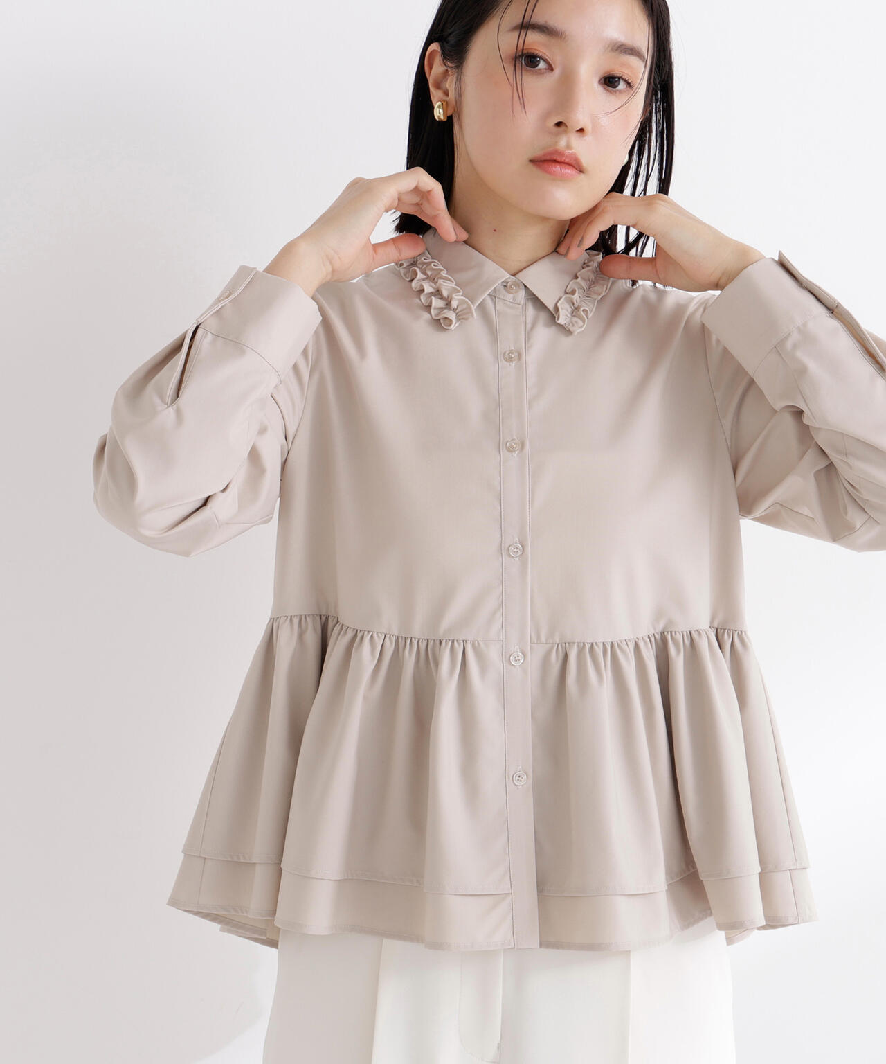 【新品タグ付き】NATURAL BEAUTY BASIC フリルカラーシャツ フリルカラーシャツ | NATURAL BEAUTY BASIC（ナチュラルビューティー