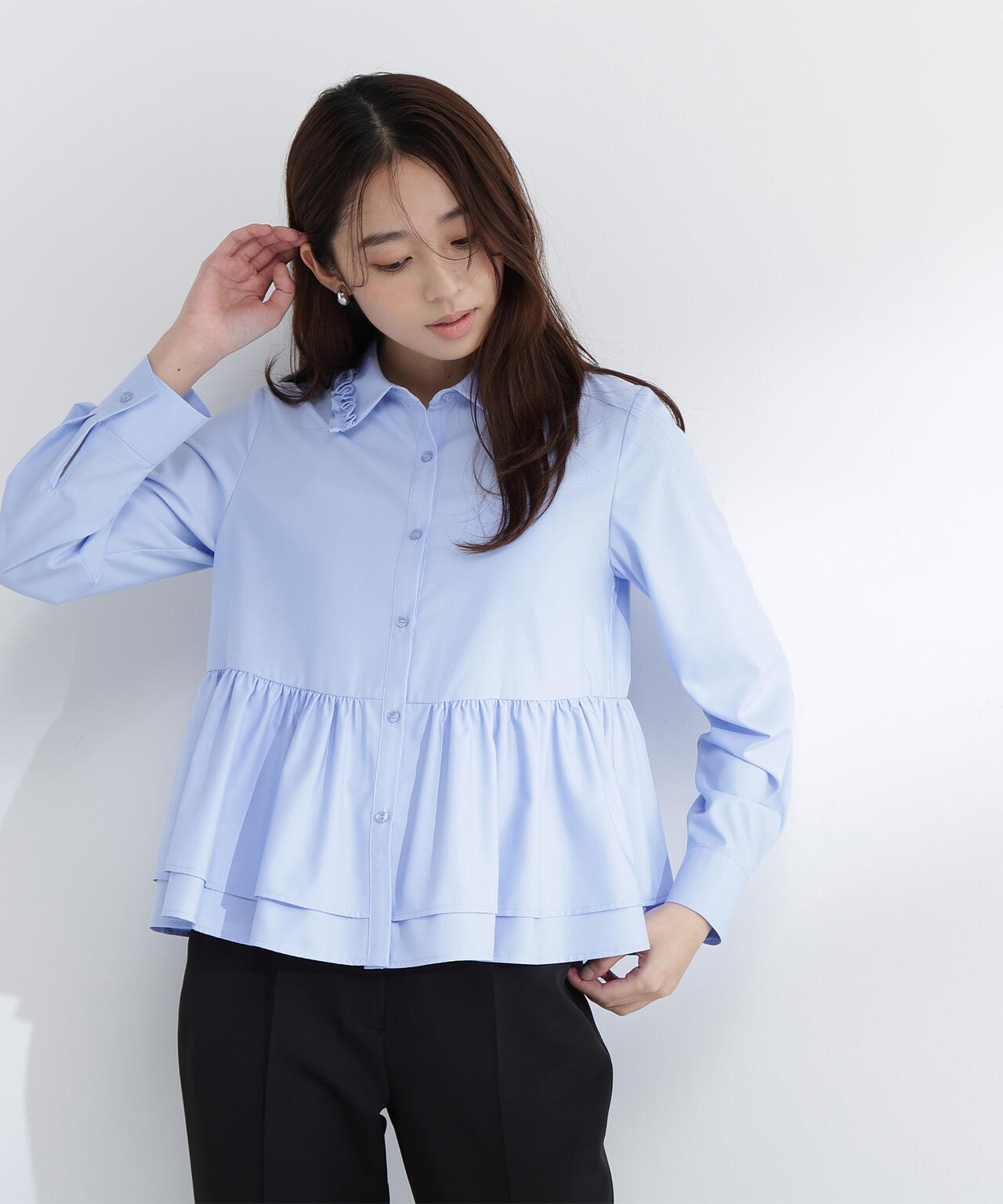 【新品】ナチュラルビューティーベーシック　フリルカラーシャツ フリルカラーシャツ | NATURAL BEAUTY BASIC（ナチュラルビューティー