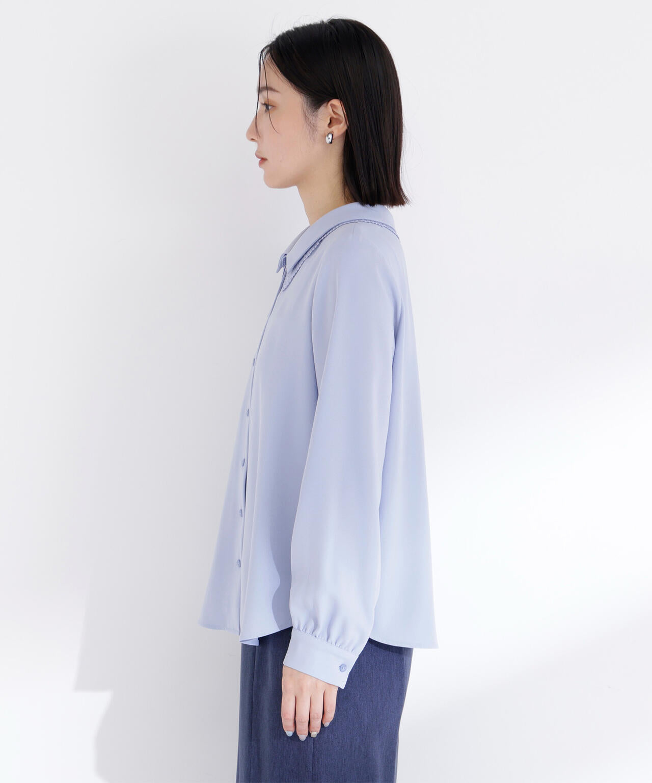 レースダブルカラーブラウス