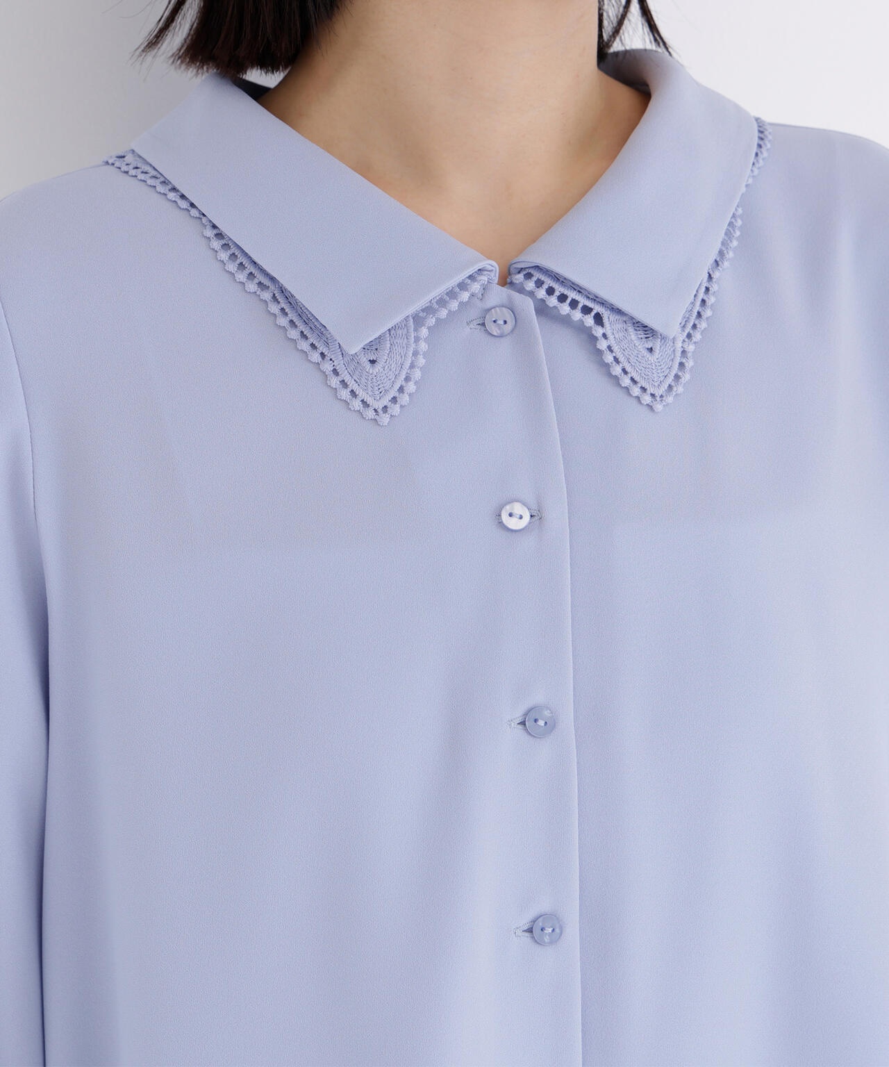 レースダブルカラーブラウス