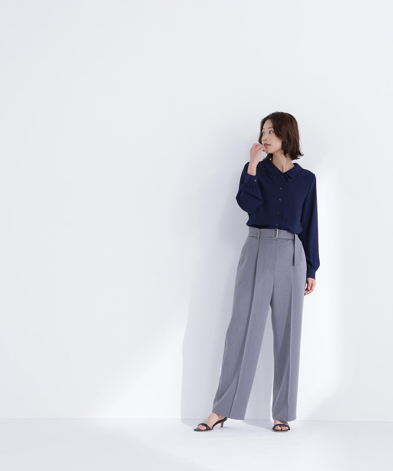 レースダブルカラーブラウス