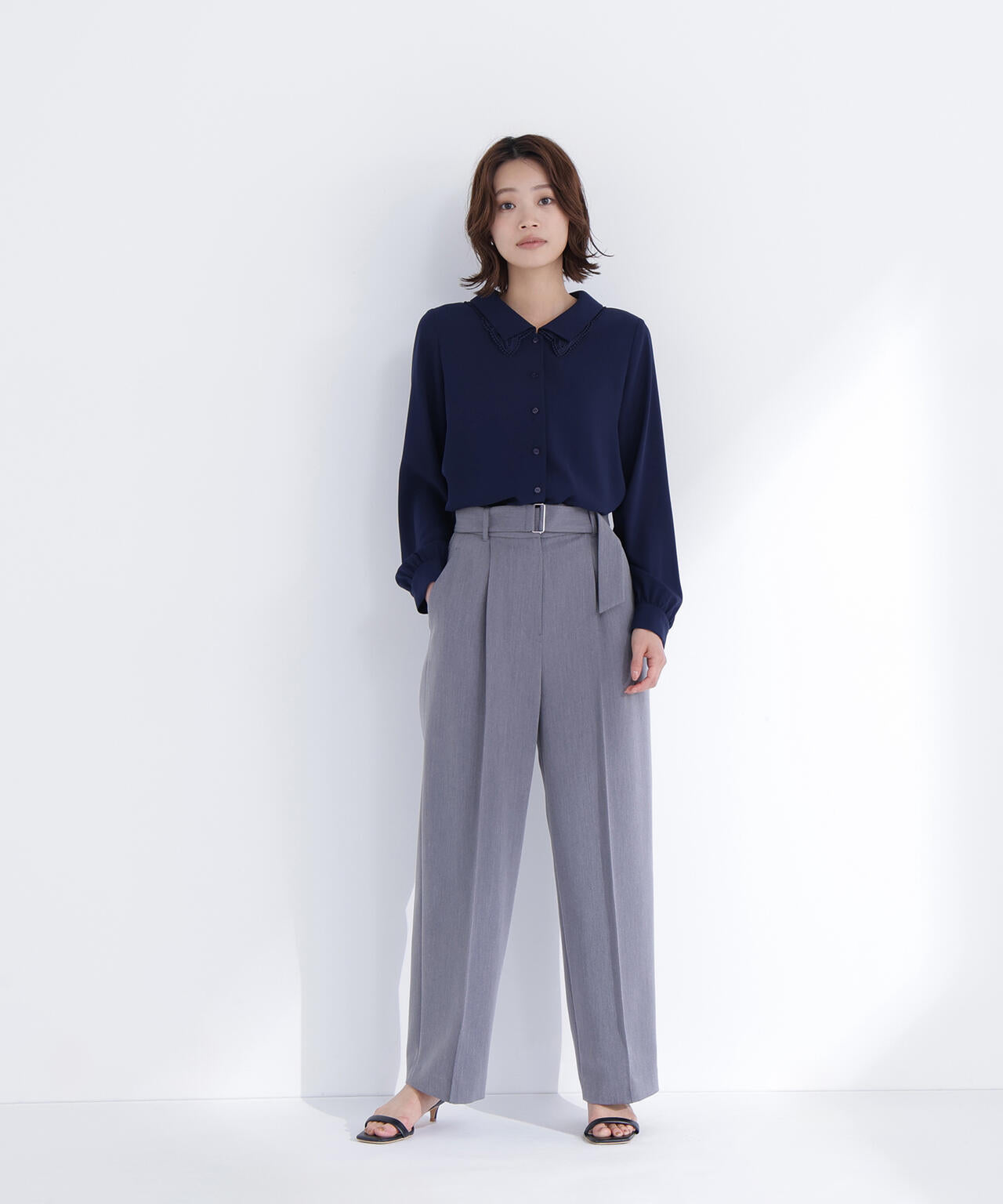 レースダブルカラーブラウス