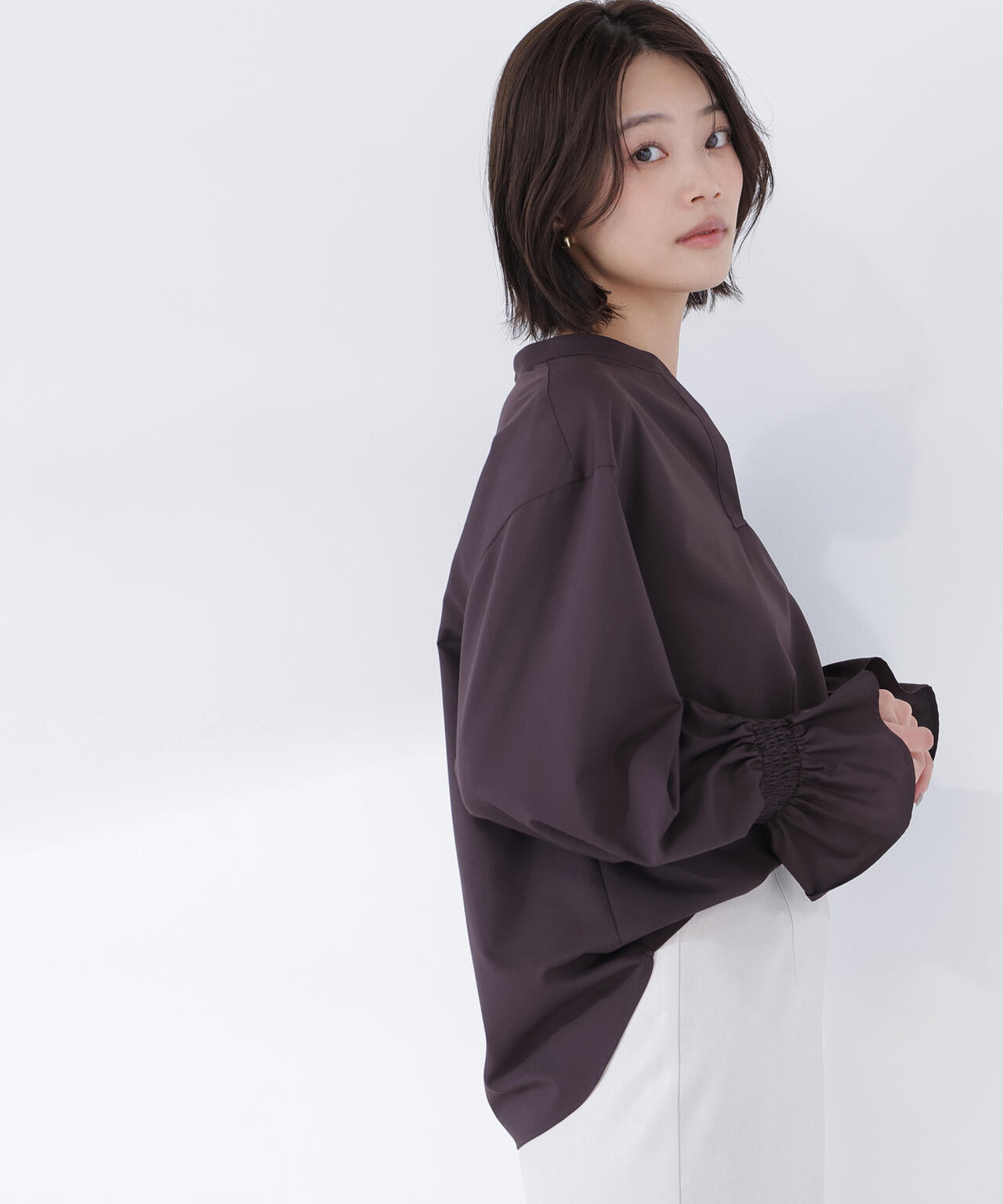 Oggi.jp掲載】バンドカラースキッパーブラウス | NATURAL BEAUTY BASIC