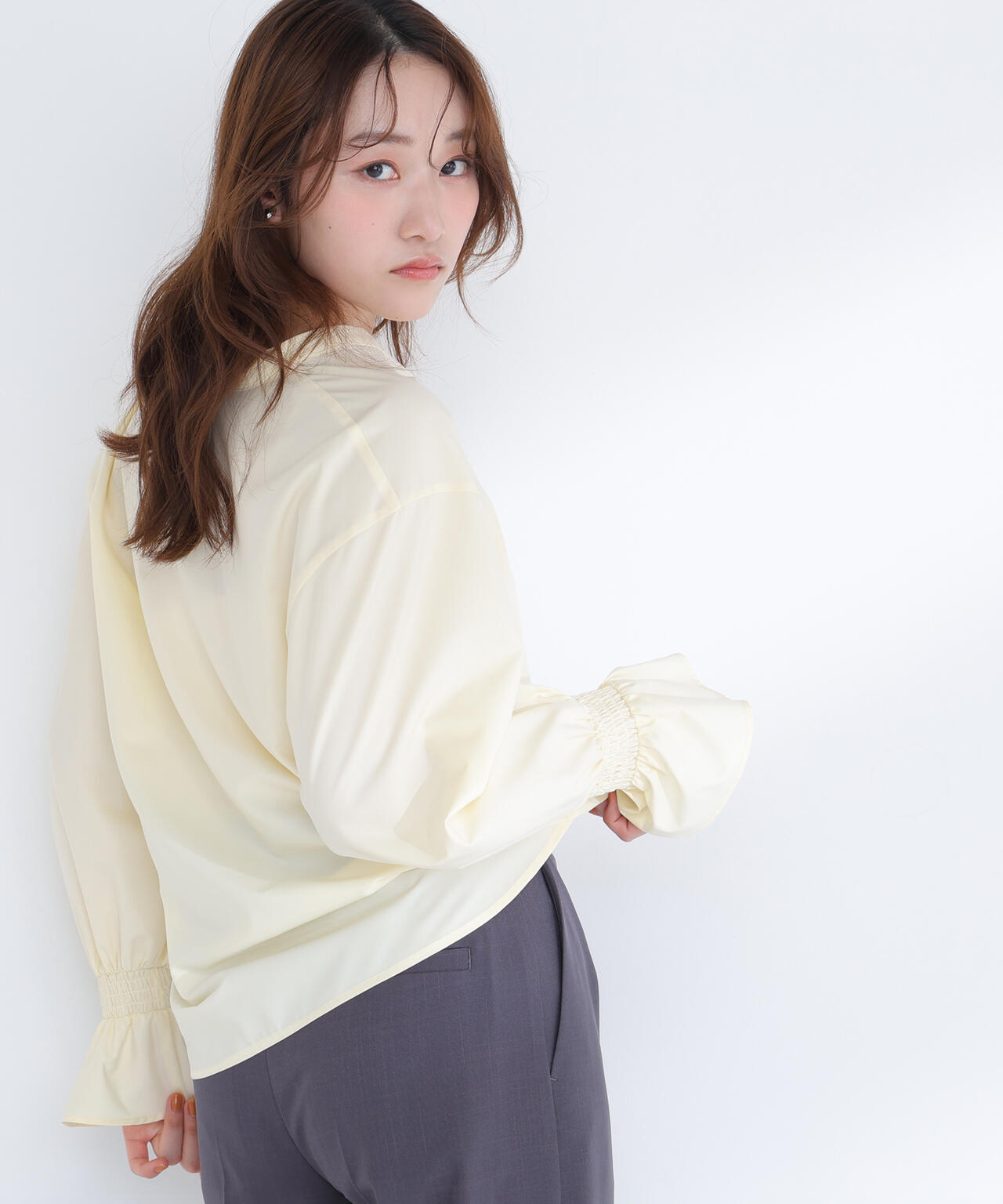 【Oggi.jp掲載】バンドカラースキッパーブラウス