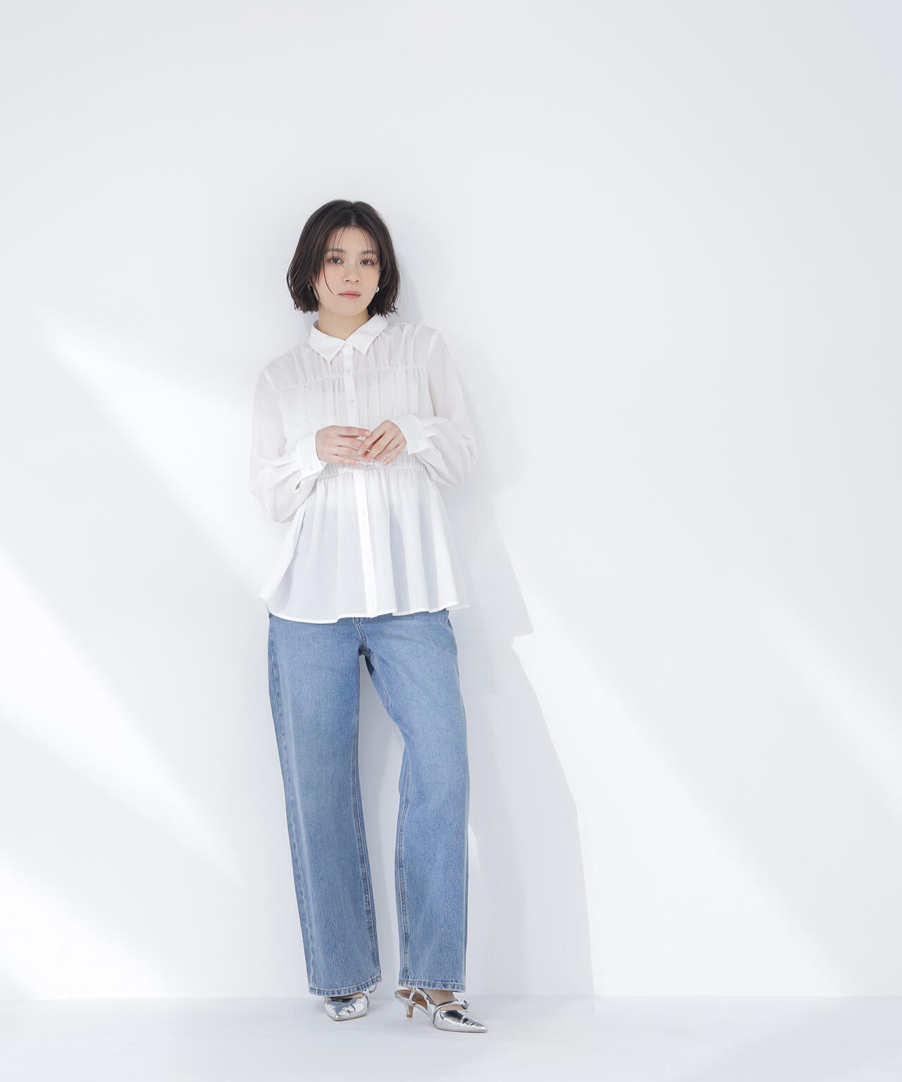 シャーリングペプラムシャツ | NATURAL BEAUTY BASIC（ナチュラル