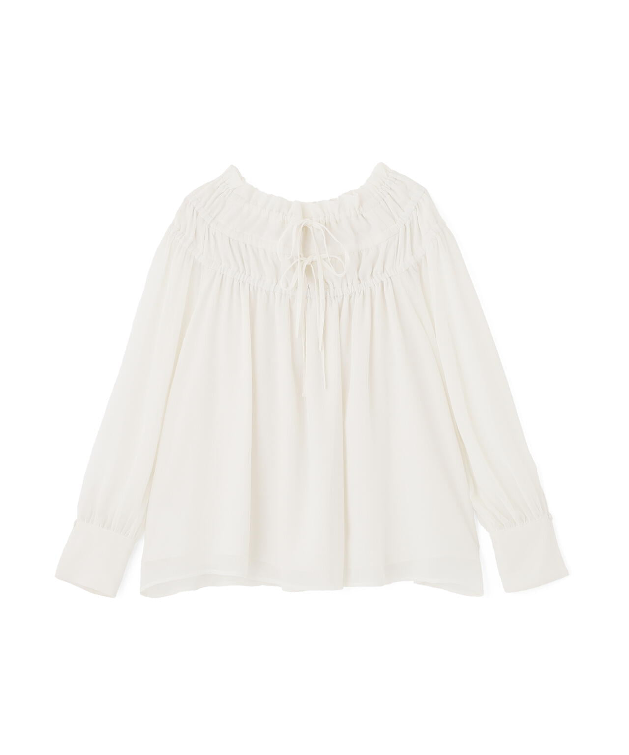 シャーリングショルダーブラウス