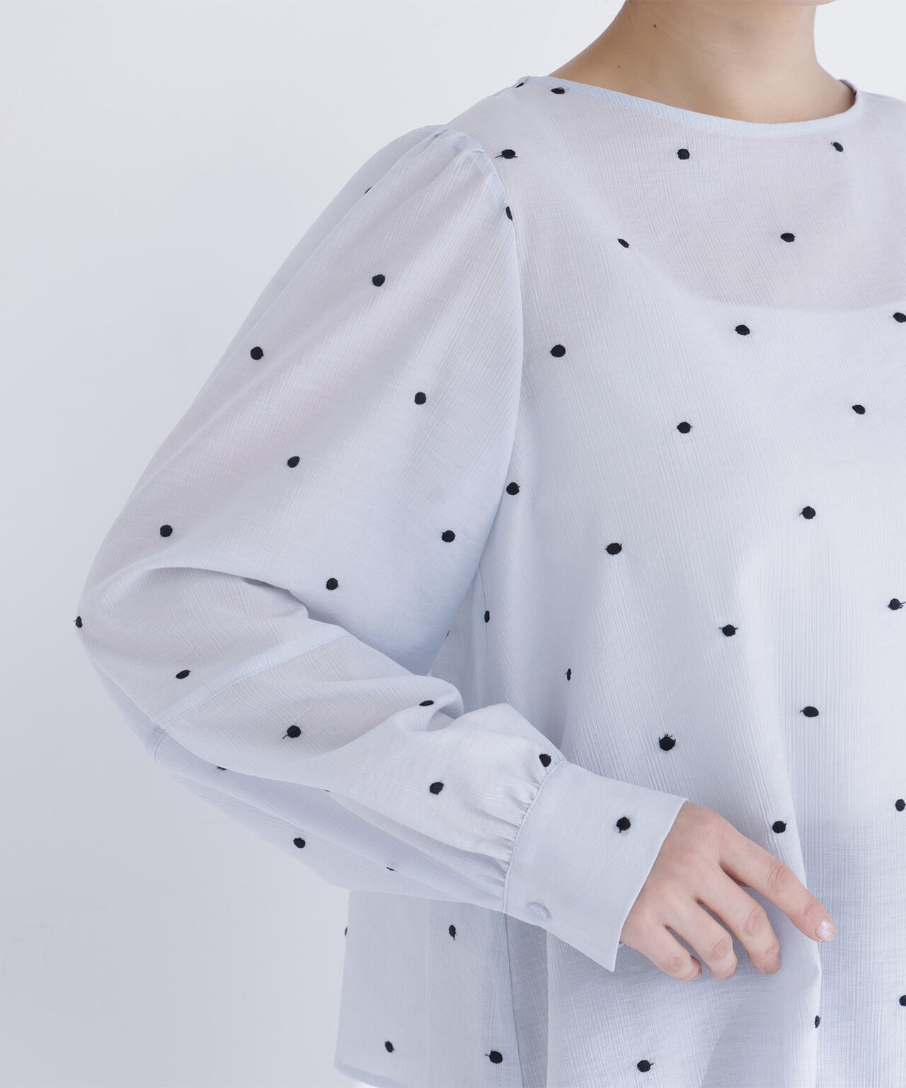 ドット刺繍ブラウス