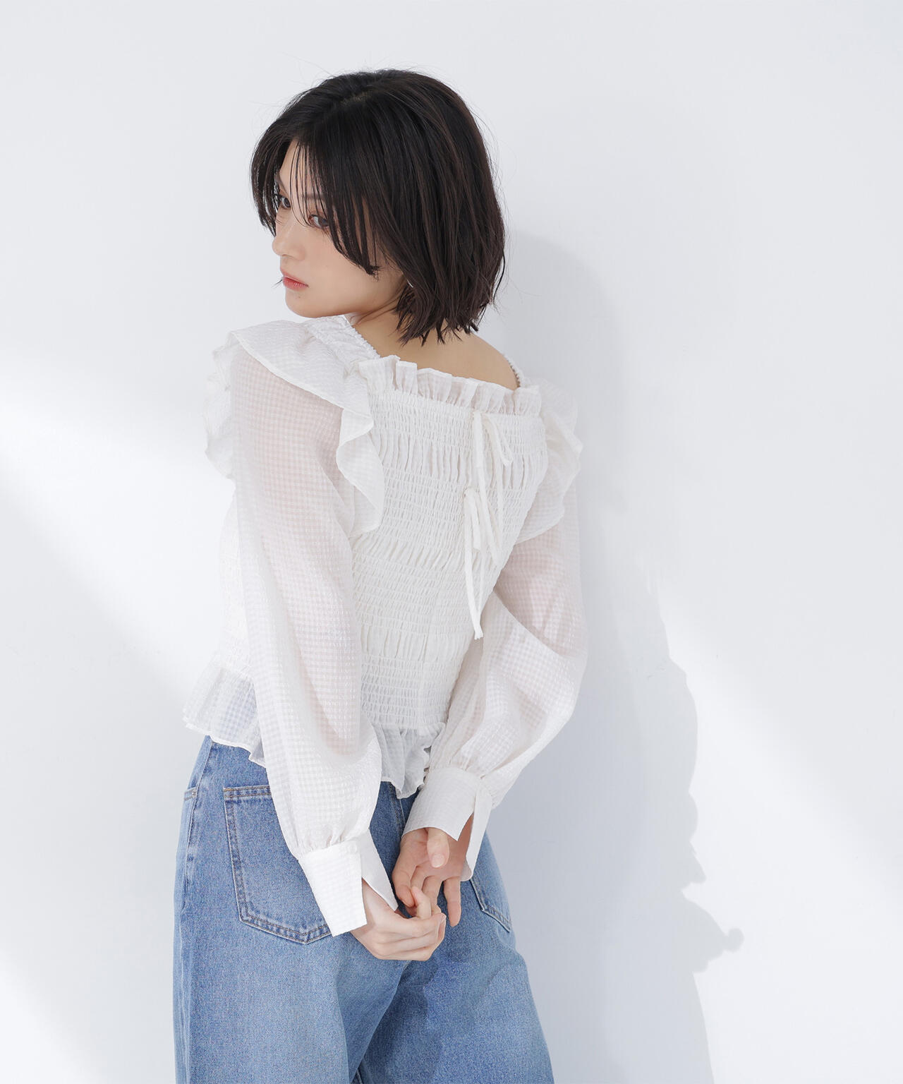 シアーチェックシャーリングブラウス | NATURAL BEAUTY BASIC