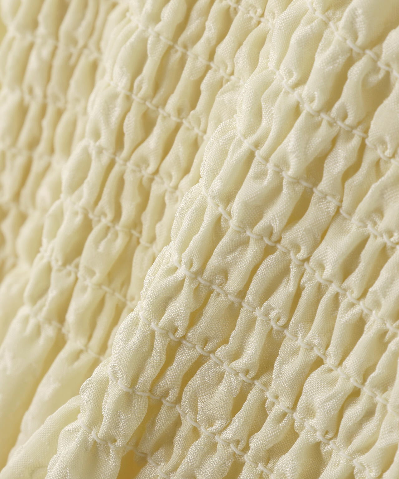 【一部店舗・mix.tokyo 限定カラー：イエロー】シアーチェックシャーリングブラウス