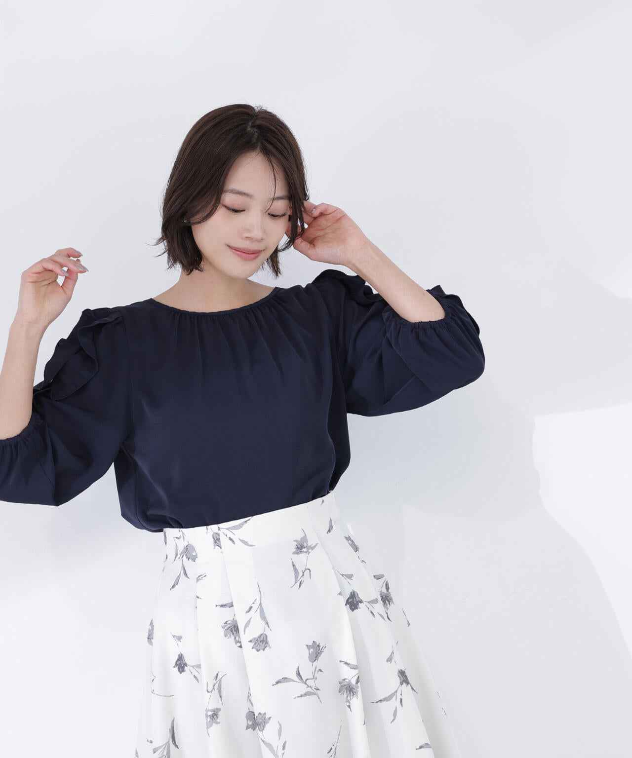 パールスリットスリーブブラウス | NATURAL BEAUTY BASIC（ナチュラル