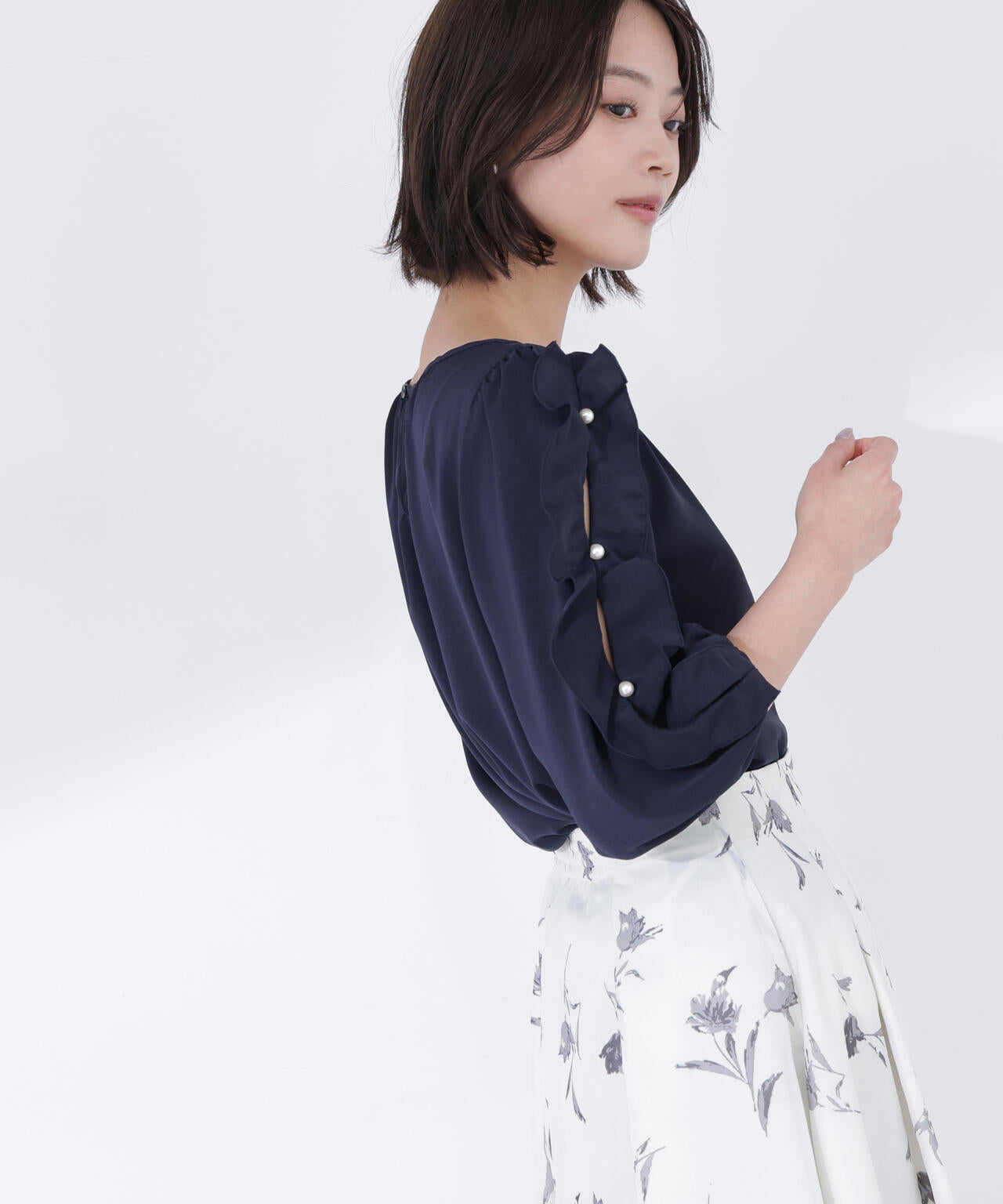 パールスリットスリーブブラウス | NATURAL BEAUTY BASIC（ナチュラル