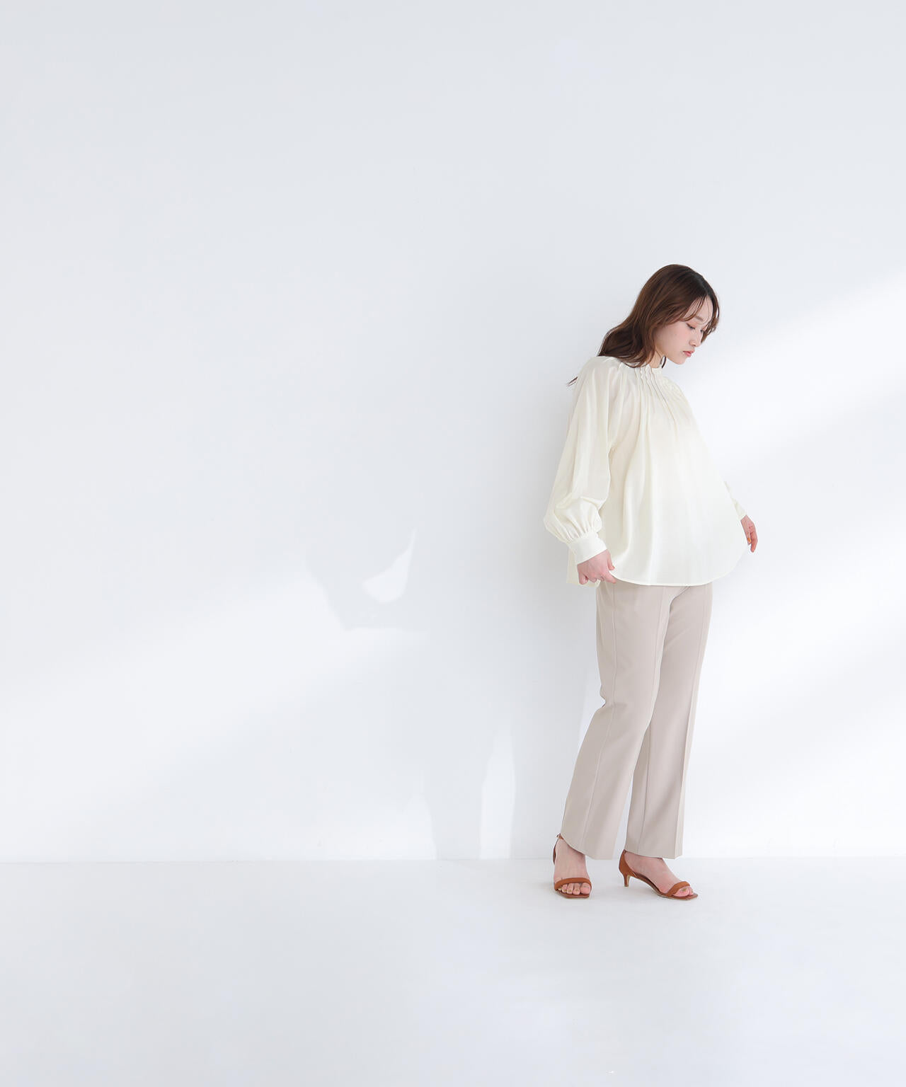 ナチュラルビューティー　ブラウス 楽天市場】【SALE／70%OFF】[洗える]ハートネックブラウス七分袖