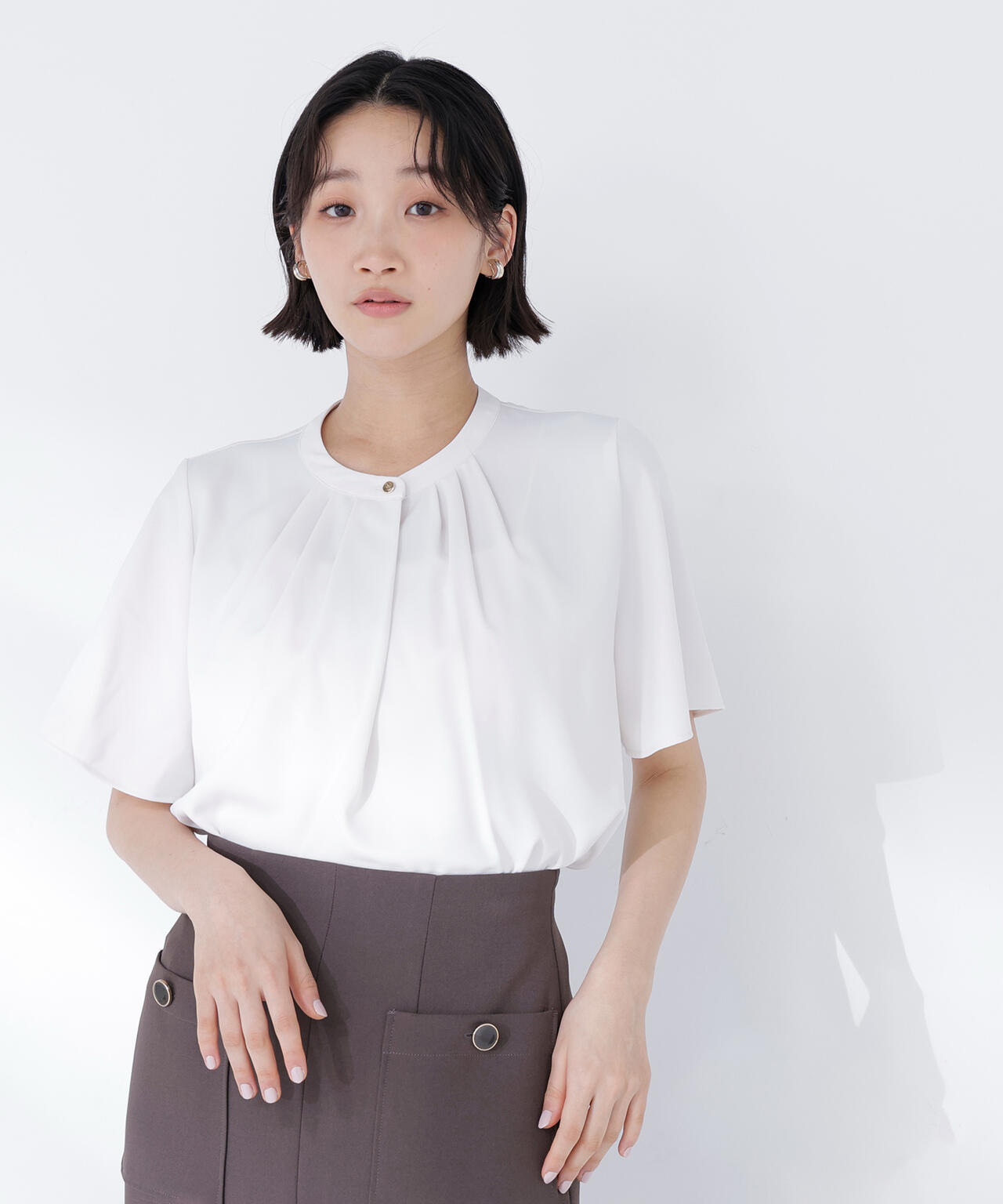 フロントタックフレアスリーブブラウス | NATURAL BEAUTY BASIC