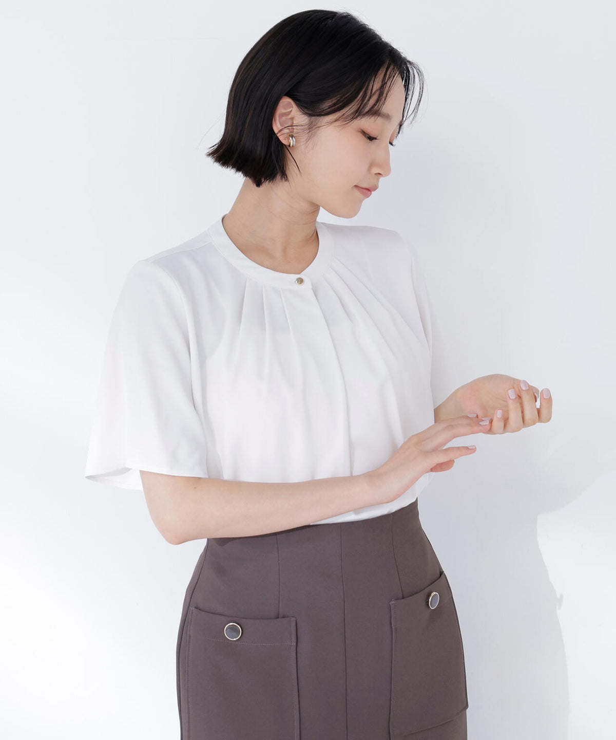 フロントタックフレアスリーブブラウス | NATURAL BEAUTY BASIC 