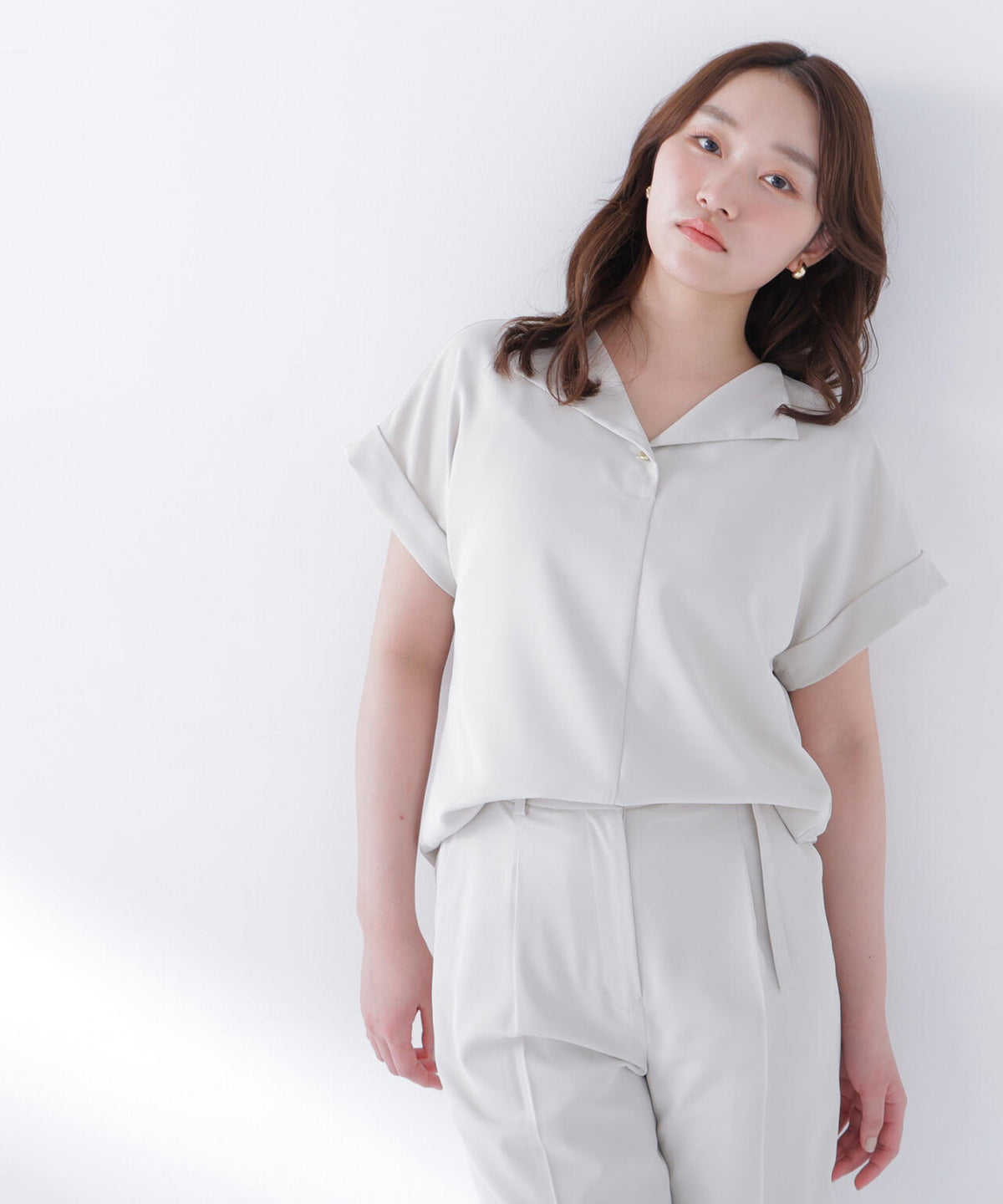 クリアツイル SETUP 開襟ブラウス | NATURAL BEAUTY BASIC（ナチュラル 
