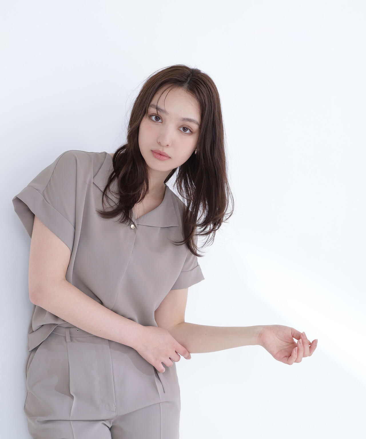 クリアツイル SETUP 開襟ブラウス | NATURAL BEAUTY BASIC（ナチュラル