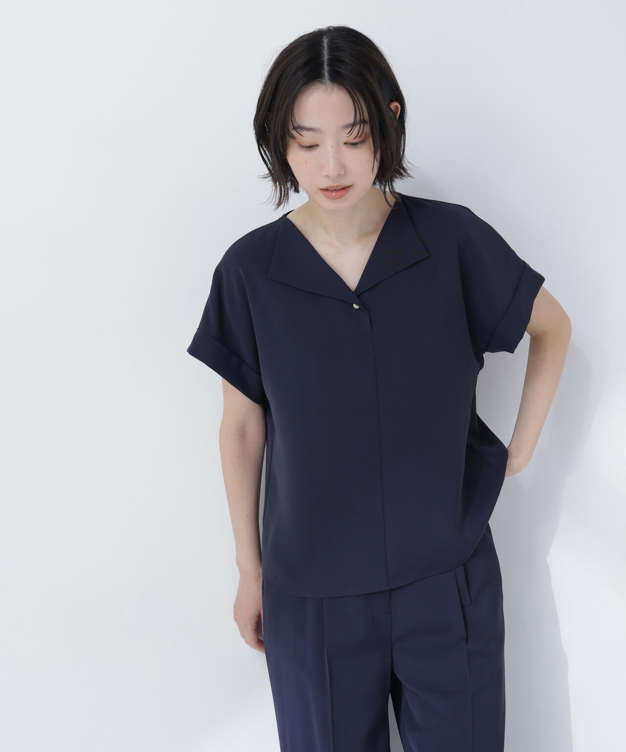 クリアツイル SETUP 開襟ブラウス | NATURAL BEAUTY BASIC（ナチュラル