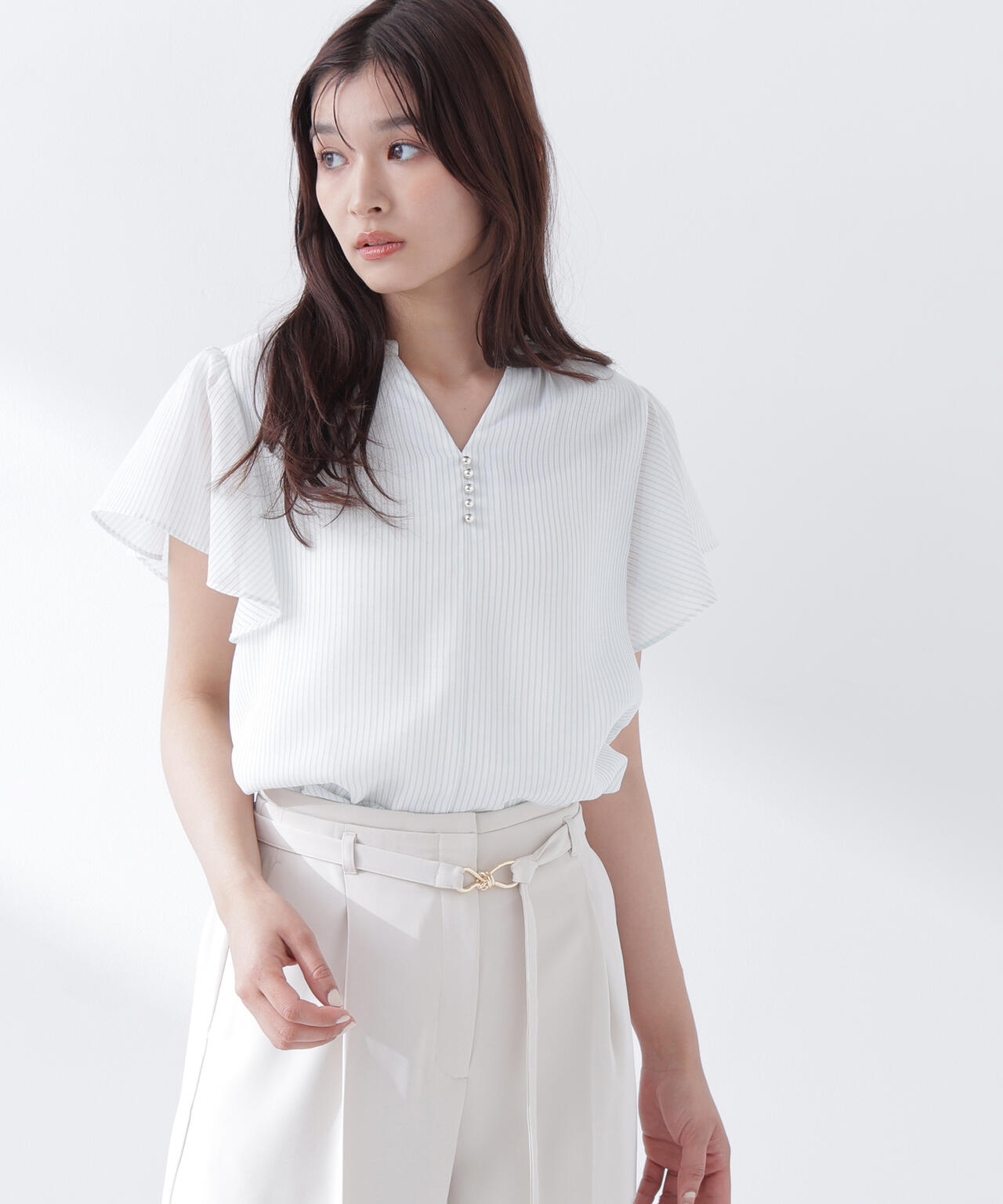 ★専用です★美品★大きいサイズ 23区 シアーストライプブラウス ４４ シアーストライプブラウス】｜1er Arrondissement（プルミエ アロン