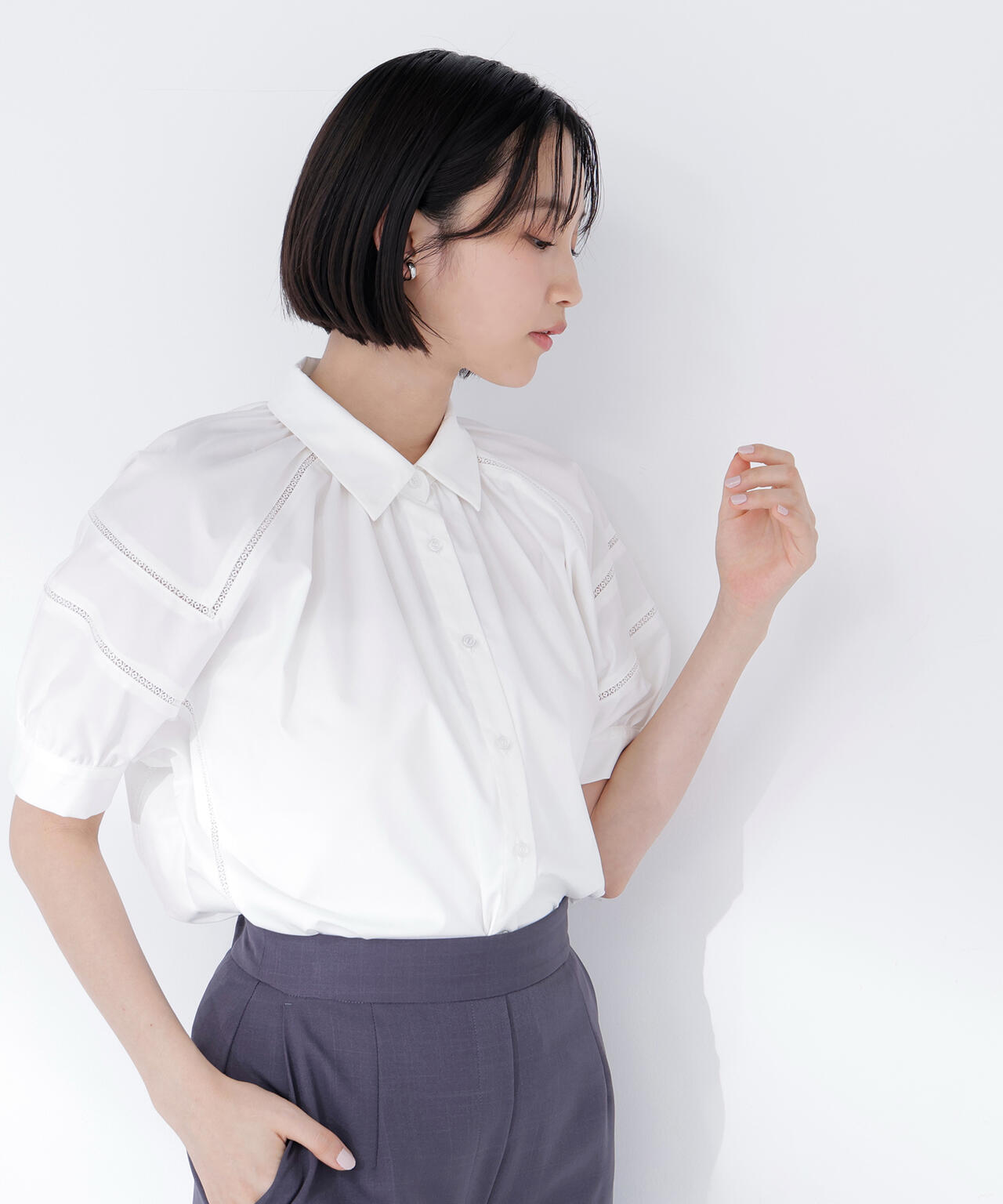 Oggi.jp掲載】パフスリーブレースブラウス | NATURAL BEAUTY BASIC