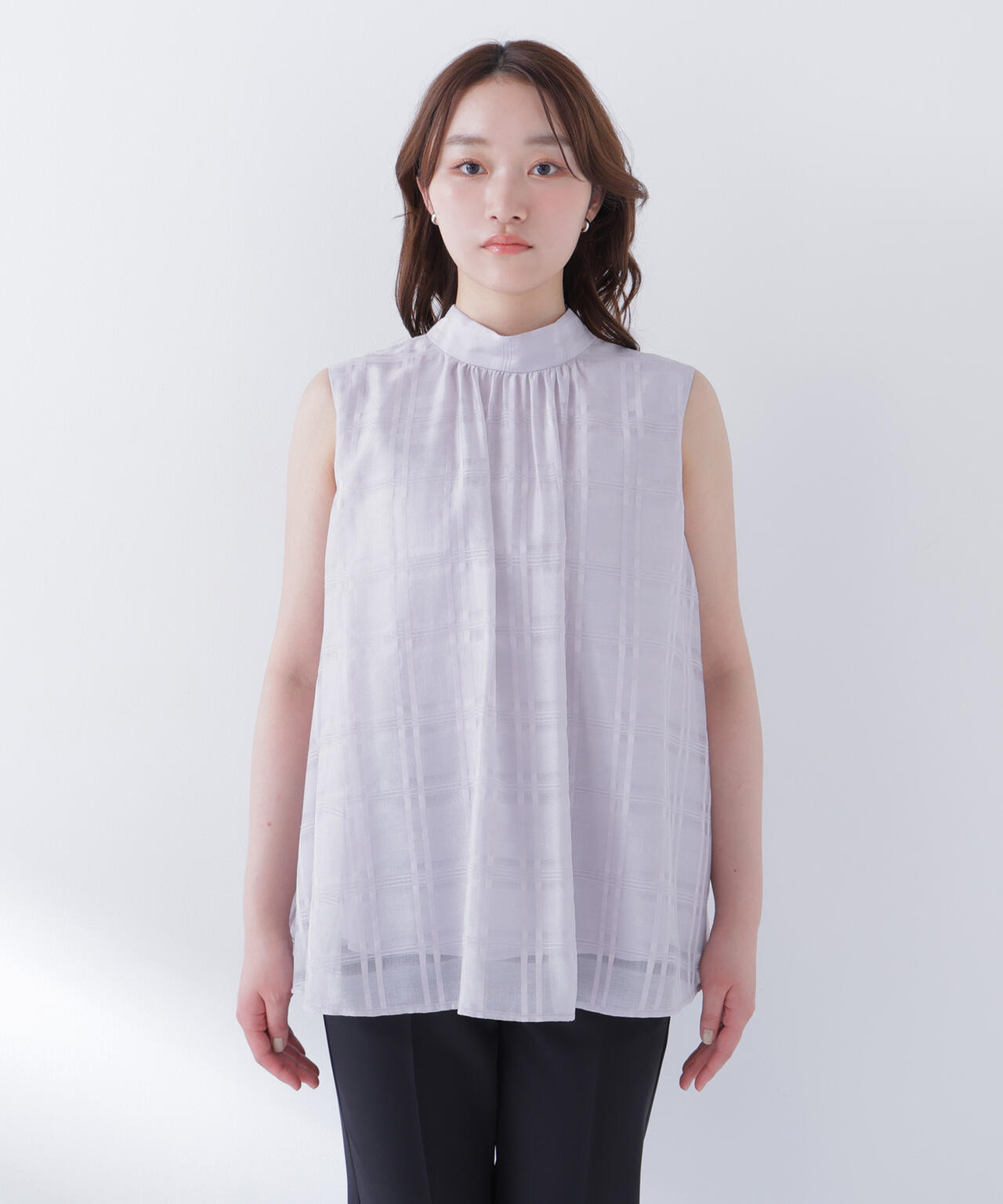 最短即日⭐︎匿名配送⭐︎sheller シェリエ シアーチェックブラウス シアーチェックブラウス | NATURAL BEAUTY BASIC（ナチュラル