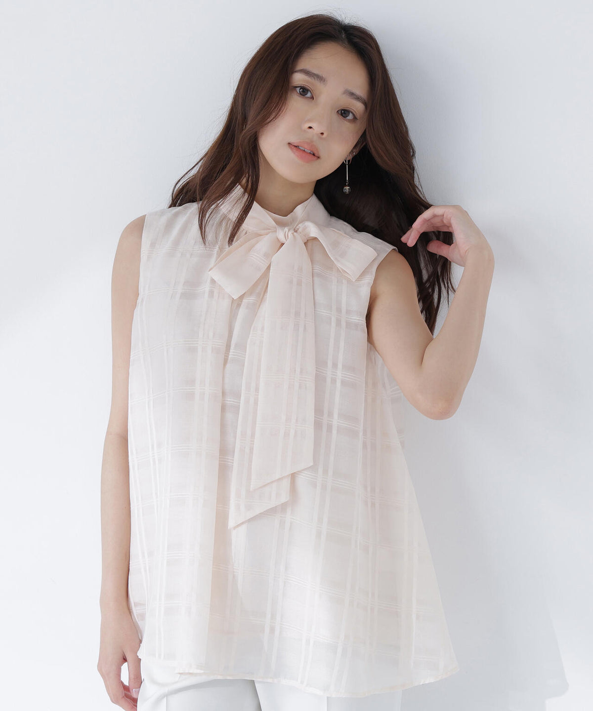 シアーチェックブラウス | NATURAL BEAUTY BASIC（ナチュラル 