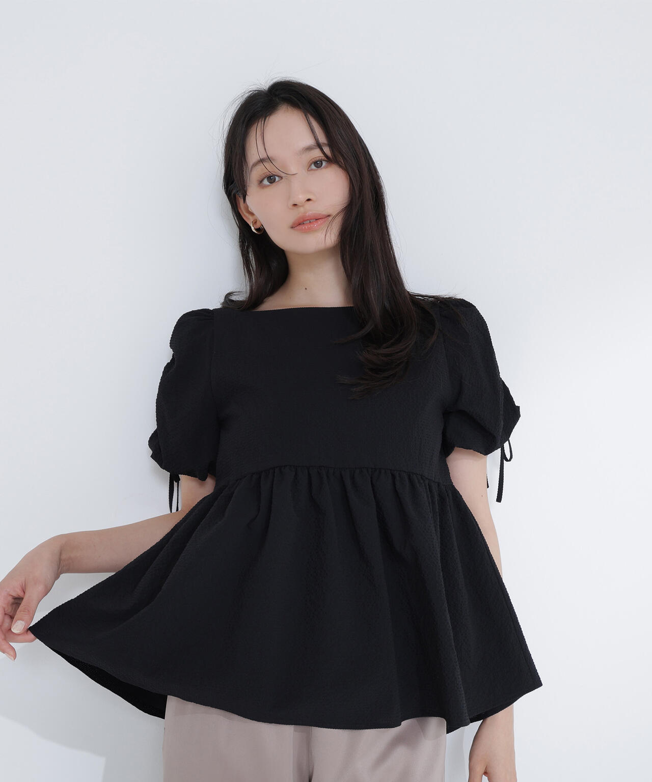ドロストギャザースリーブブラウス | NATURAL BEAUTY BASIC