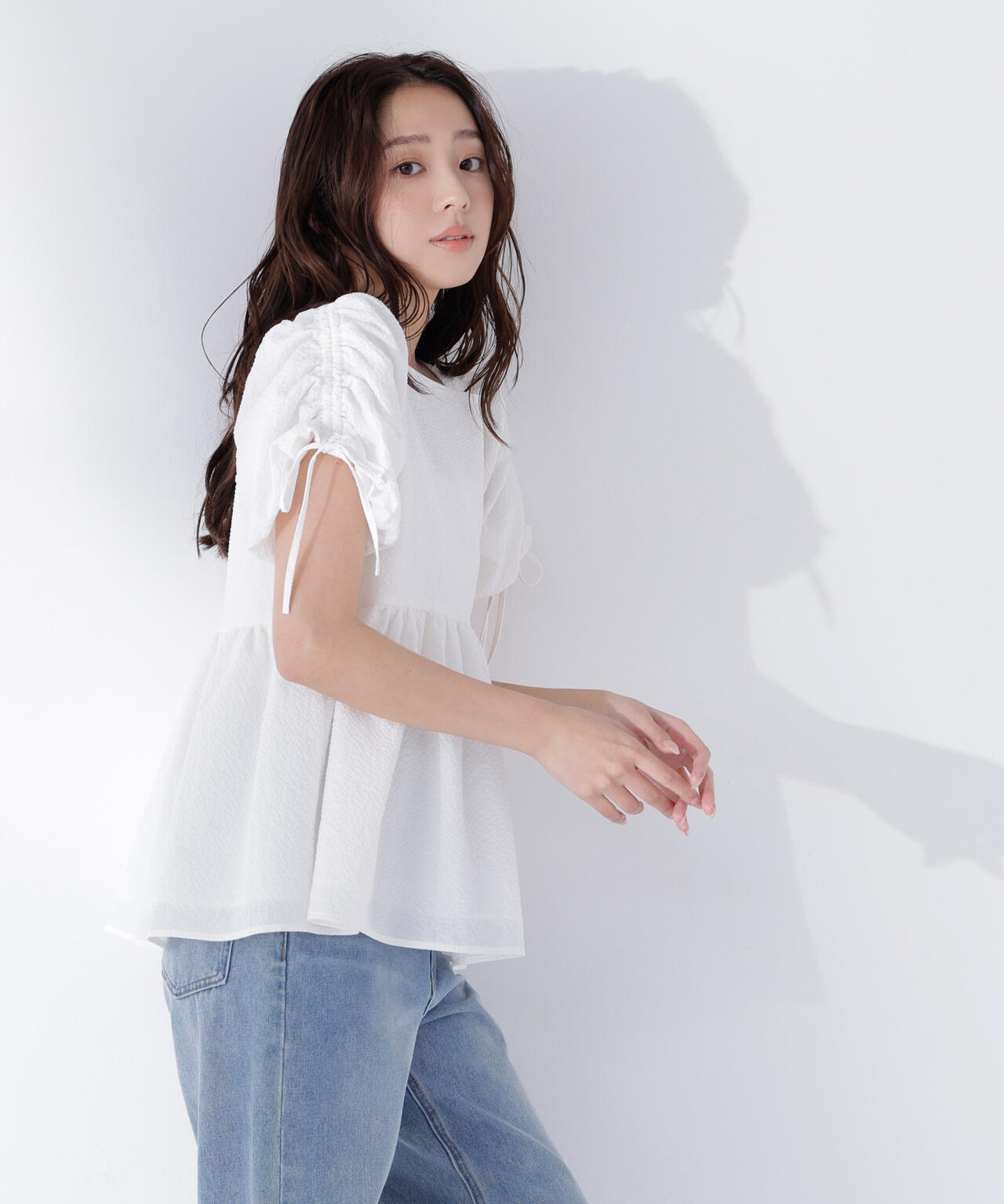 ドロストギャザースリーブブラウス | NATURAL BEAUTY BASIC