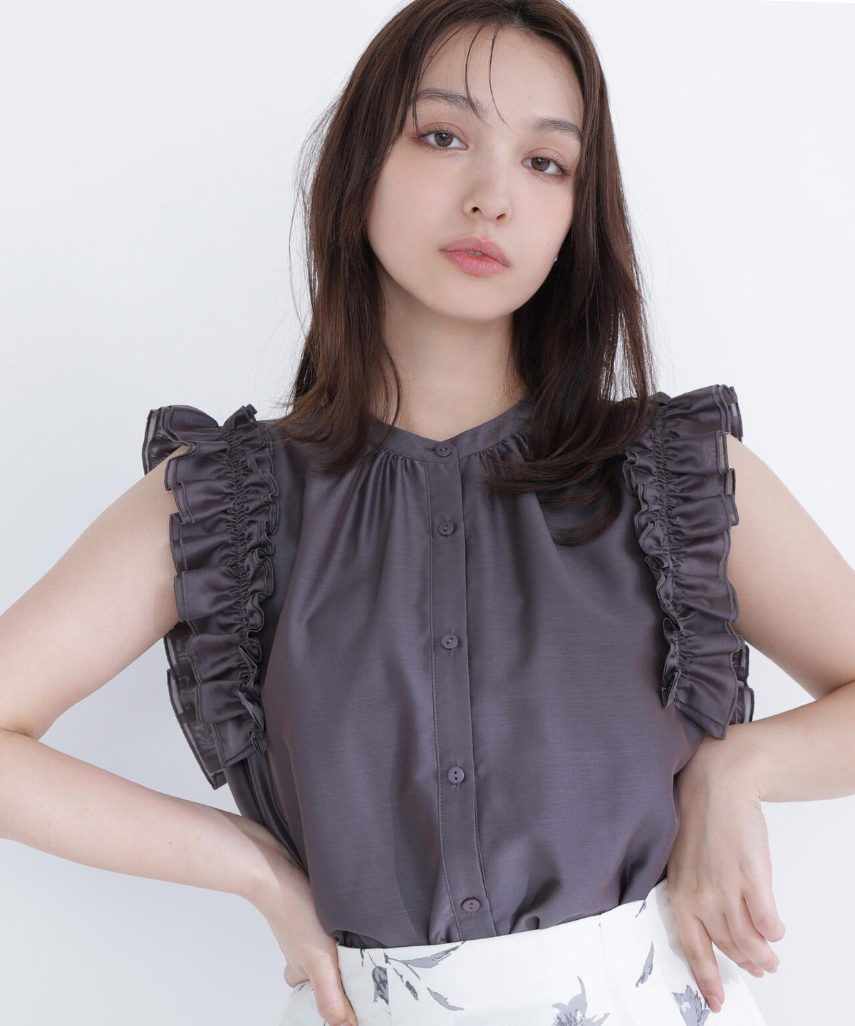 フリルショルダーブラウス | NATURAL BEAUTY BASIC（ナチュラル 