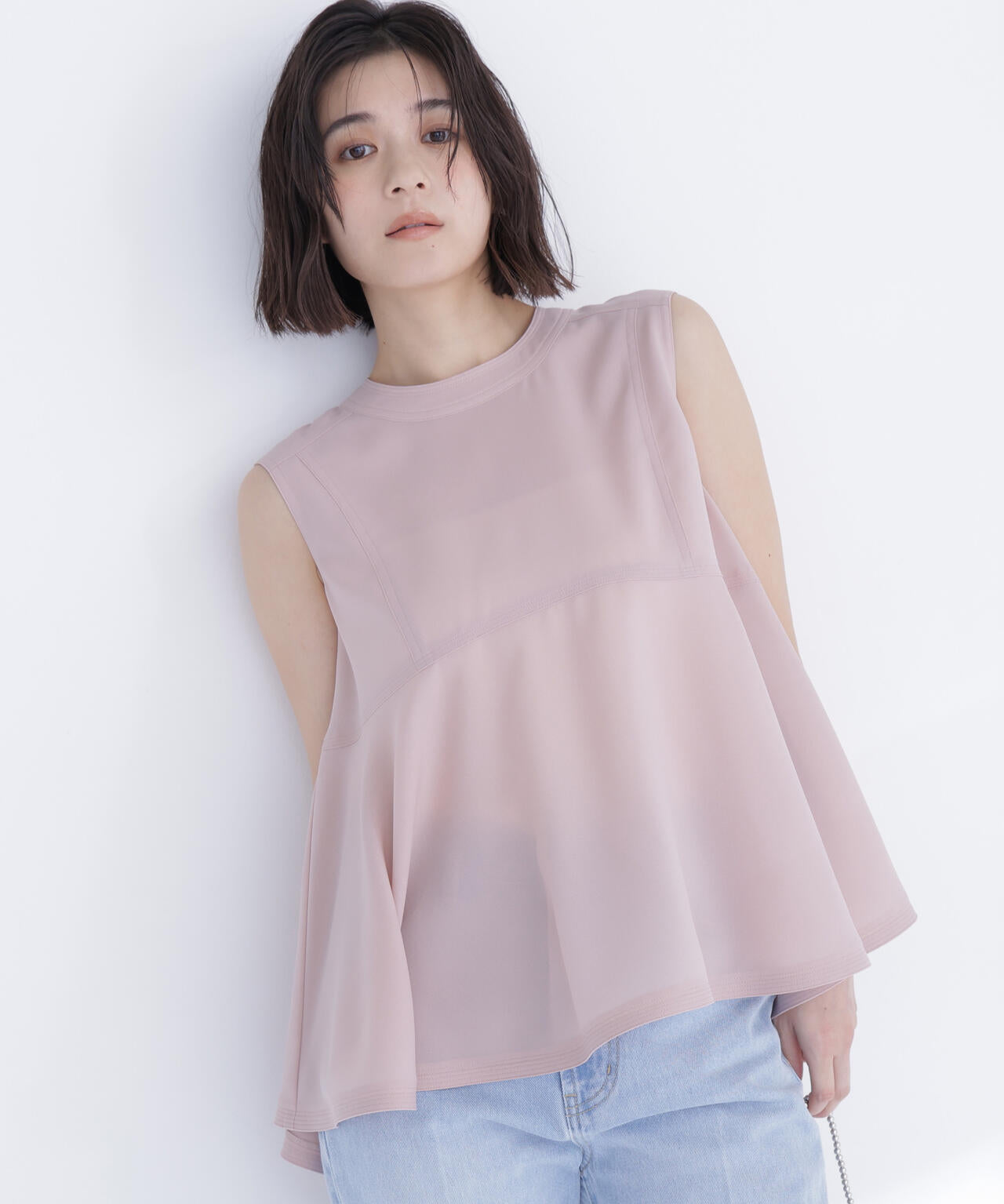 ジョーゼットペプラムブラウス | NATURAL BEAUTY BASIC（ナチュラル