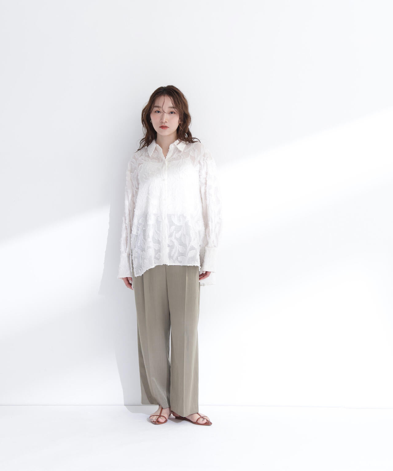 カットジャガードシアーシャツ | NATURAL BEAUTY BASIC（ナチュラル