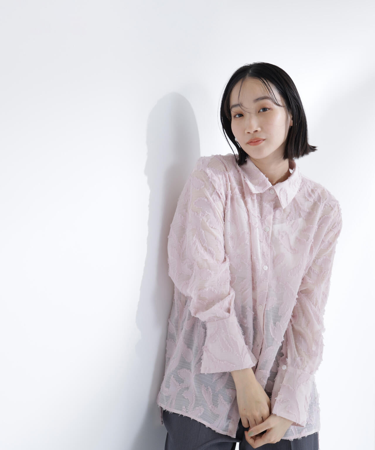新品未使用　BEAUTY&YOUTH シアージャガードシャツ カットジャガードシアーシャツ | NATURAL BEAUTY BASIC（ナチュラル