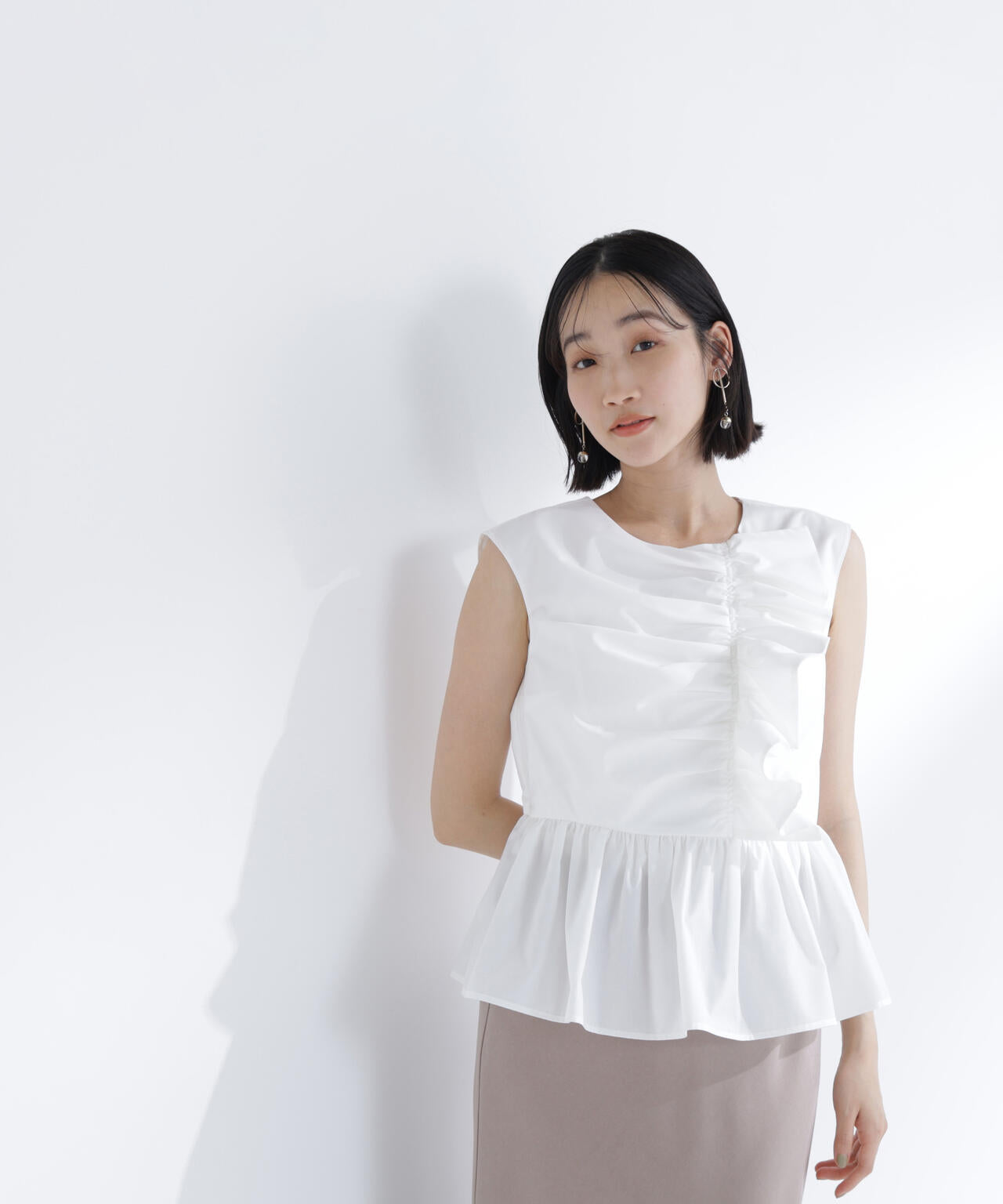 フロントギャザーペプラムブラウス | NATURAL BEAUTY BASIC