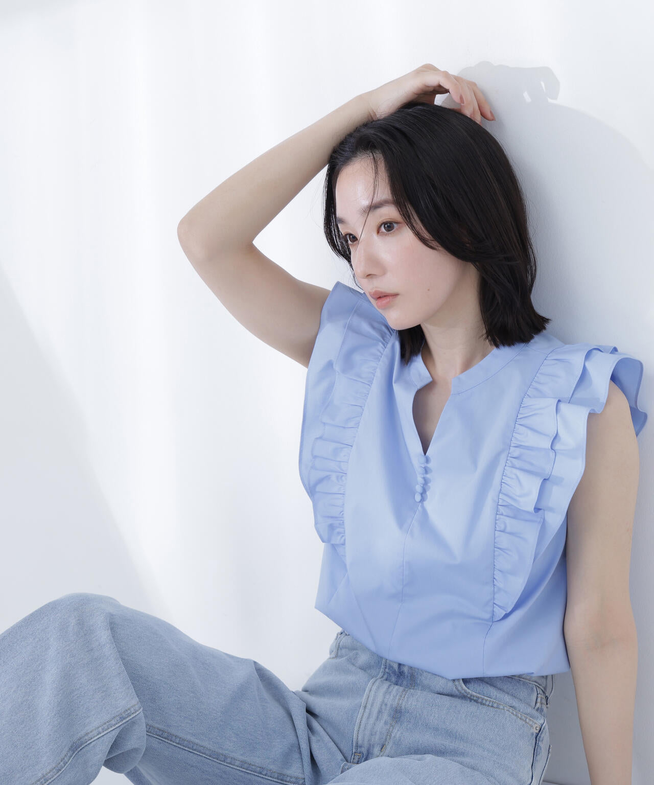 ラッフルフレンチスリーブブラウス | NATURAL BEAUTY BASIC