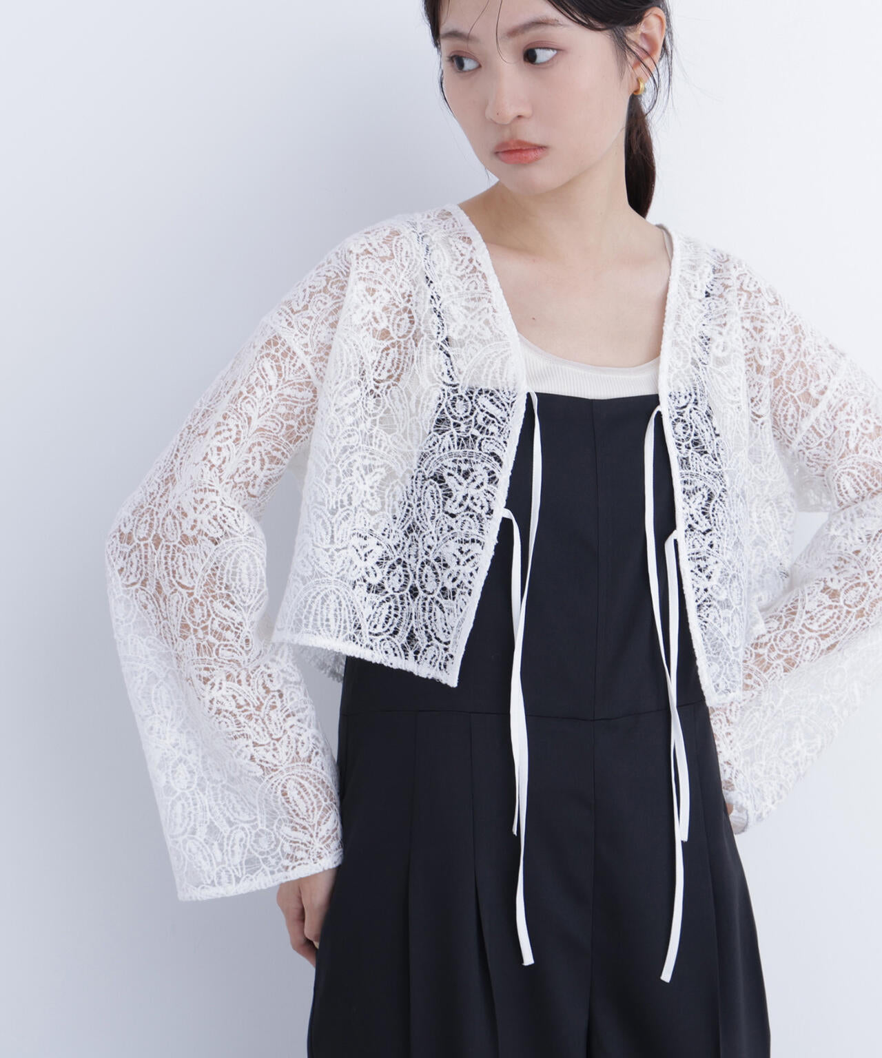 レース羽織ブラウス