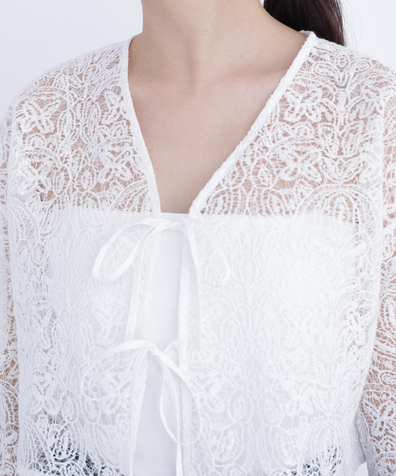 レース羽織ブラウス