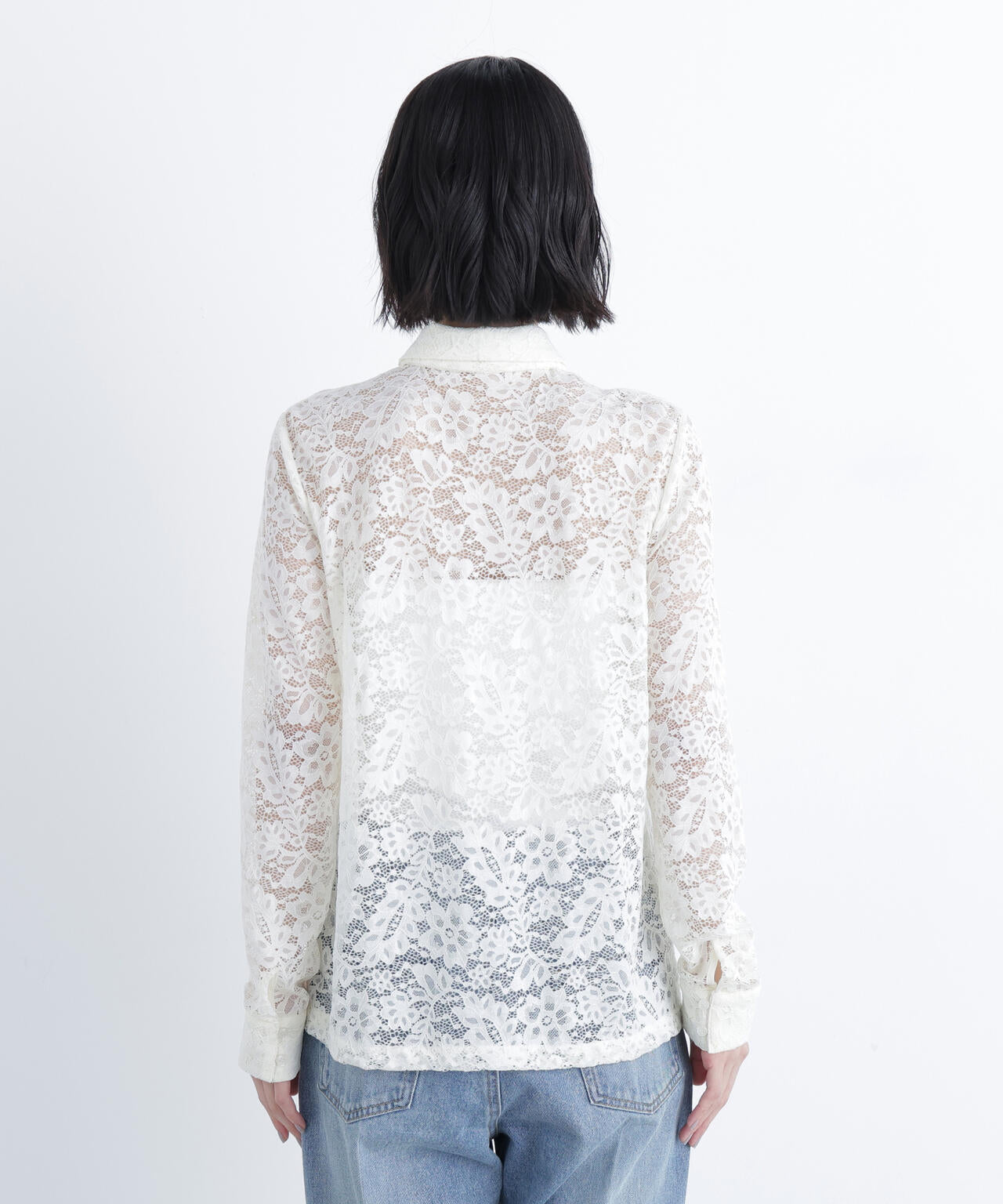 レースボウタイブラウス