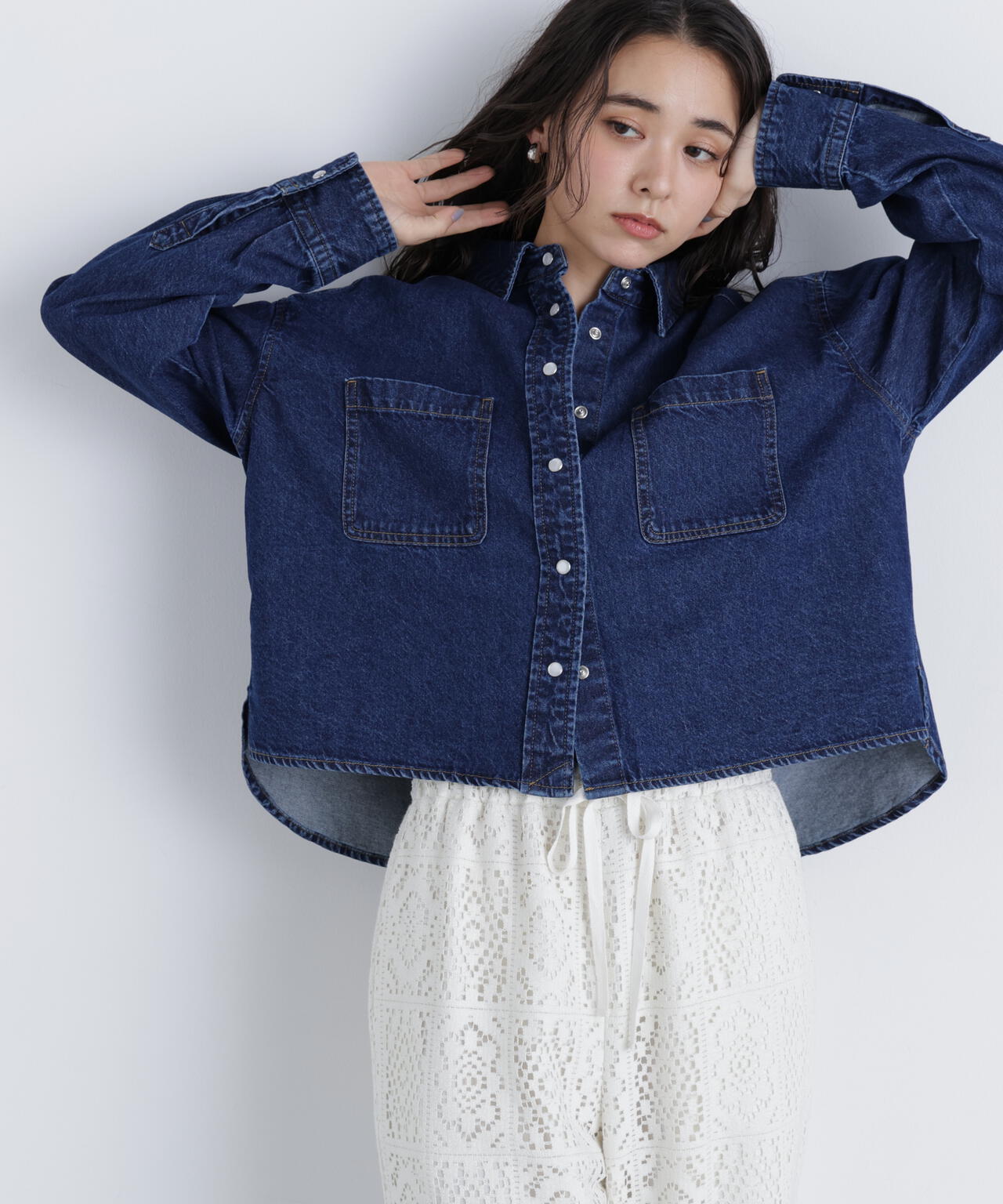 トップス n クロップドデニムシャツ | N. Natural Beauty Basic*（エヌ ナチュラル